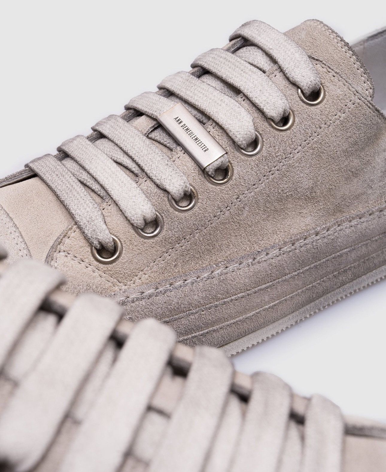 Ann Demeulemeester ANN DEMEULEMEESTER GREY GERT SUEDE LOW-TOP SNEAKERS Size US 7 / EU 40 - 5 Thumbnail