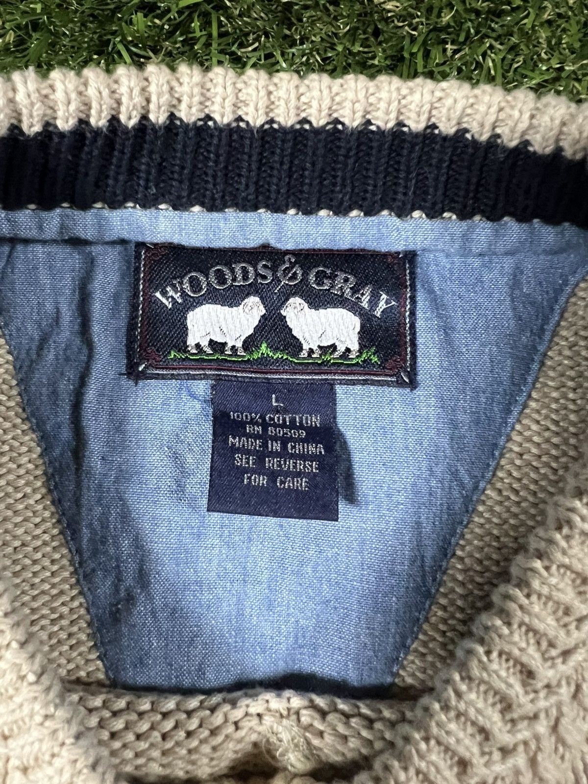 Vintage Vintage 90s Earth Tone Fall Winter Knit Golf Style Sweater Size US L / EU 52-54 / 3 - 3 Thumbnail