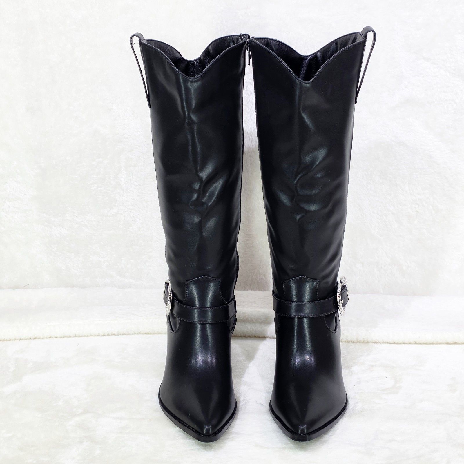 Other Ralley Smooth Black Faux Leather Western Knee High 2" Heel C Size US 11 / IT 41 - 5 Thumbnail