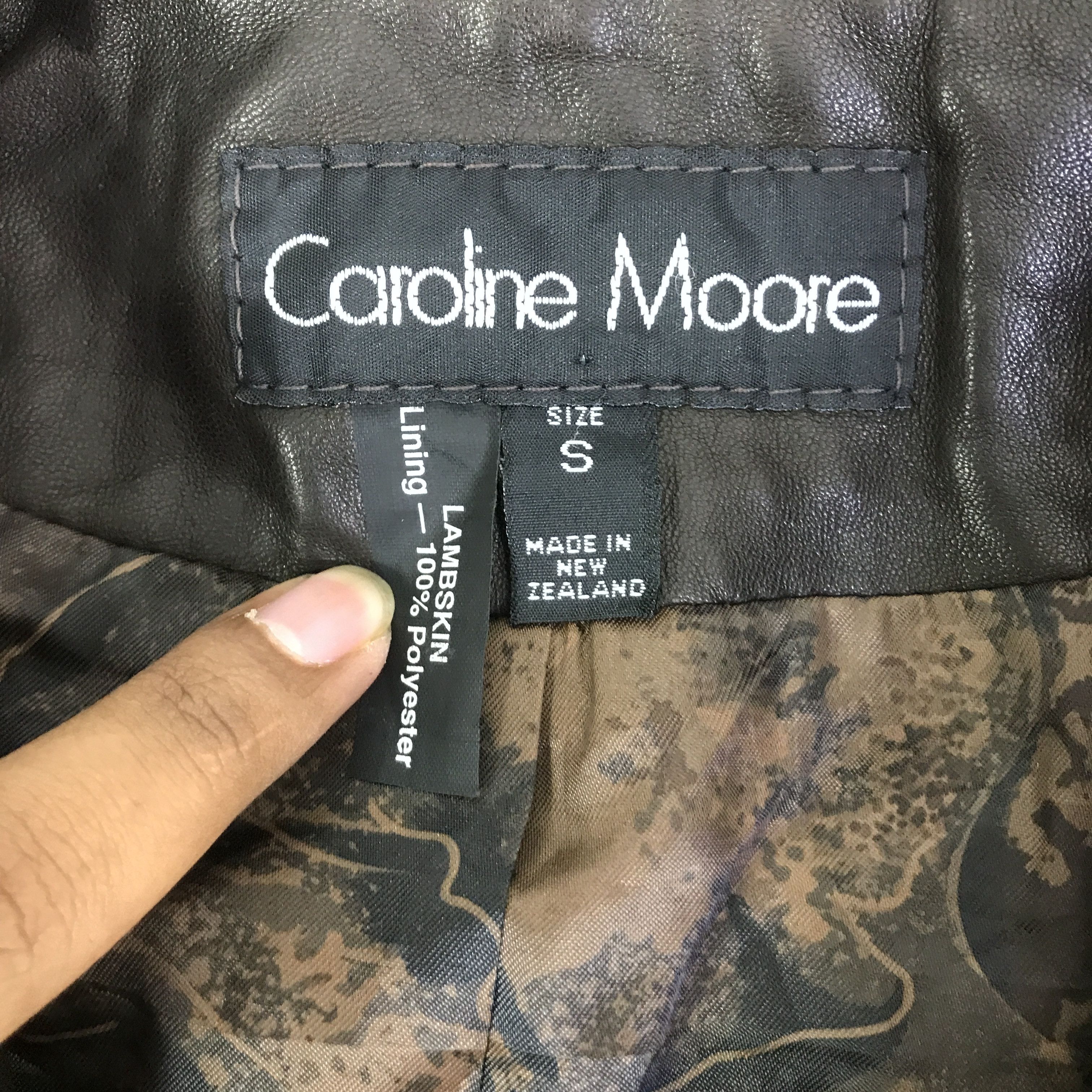 Vintage caroline moore leather button jacket K114B21 Size US L / EU 52-54 / 3 - 9 Thumbnail