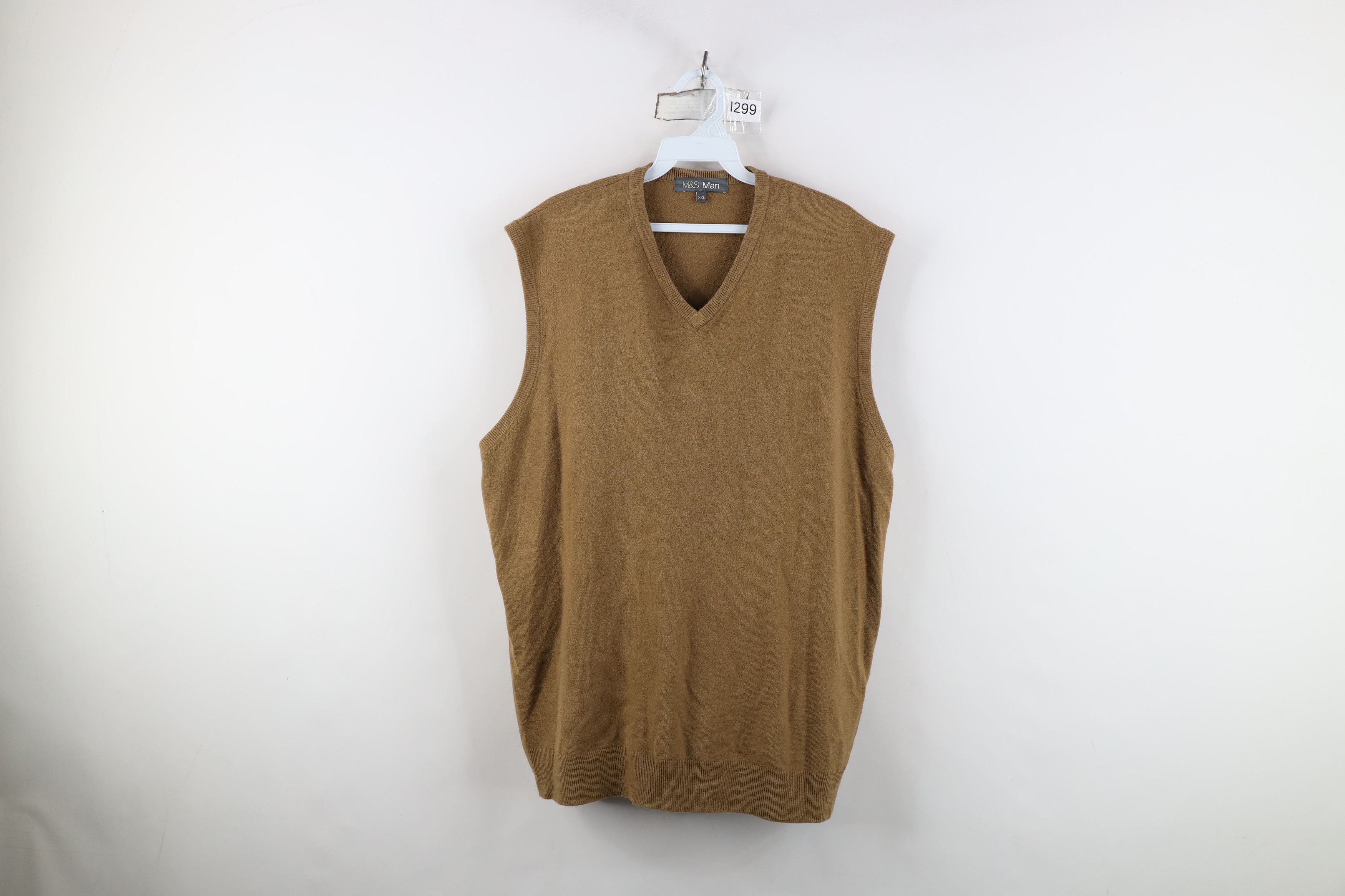 Vintage Vintage Y2K Streetwear Soft Knit V-Neck Sweater Vest Brown Size US XXL / EU 58 / 5 - 1 Thumbnail