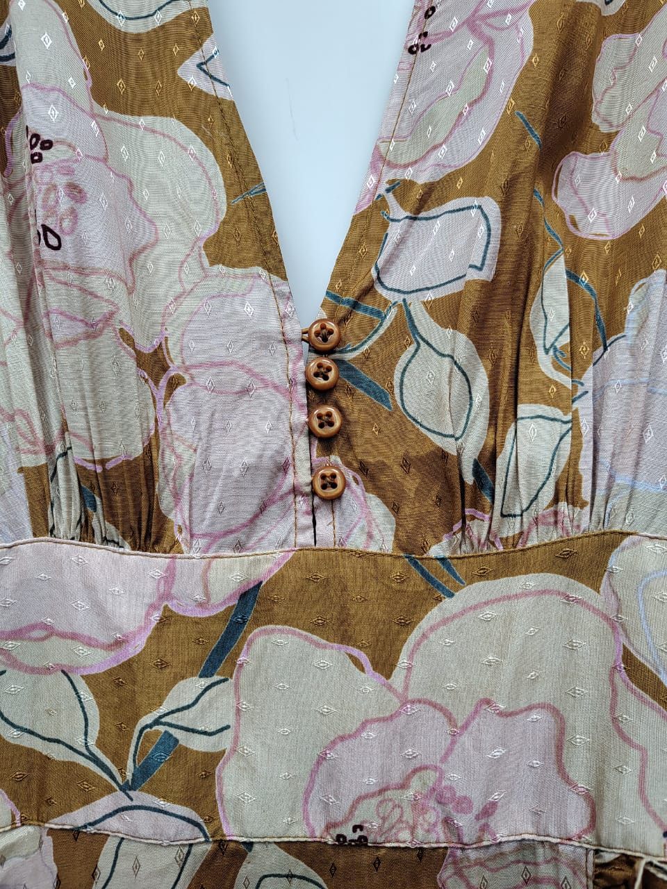Other By Timo Puff Sleeve Wrap Midi Dress Size S / US 4 / IT 40 - 6 Thumbnail