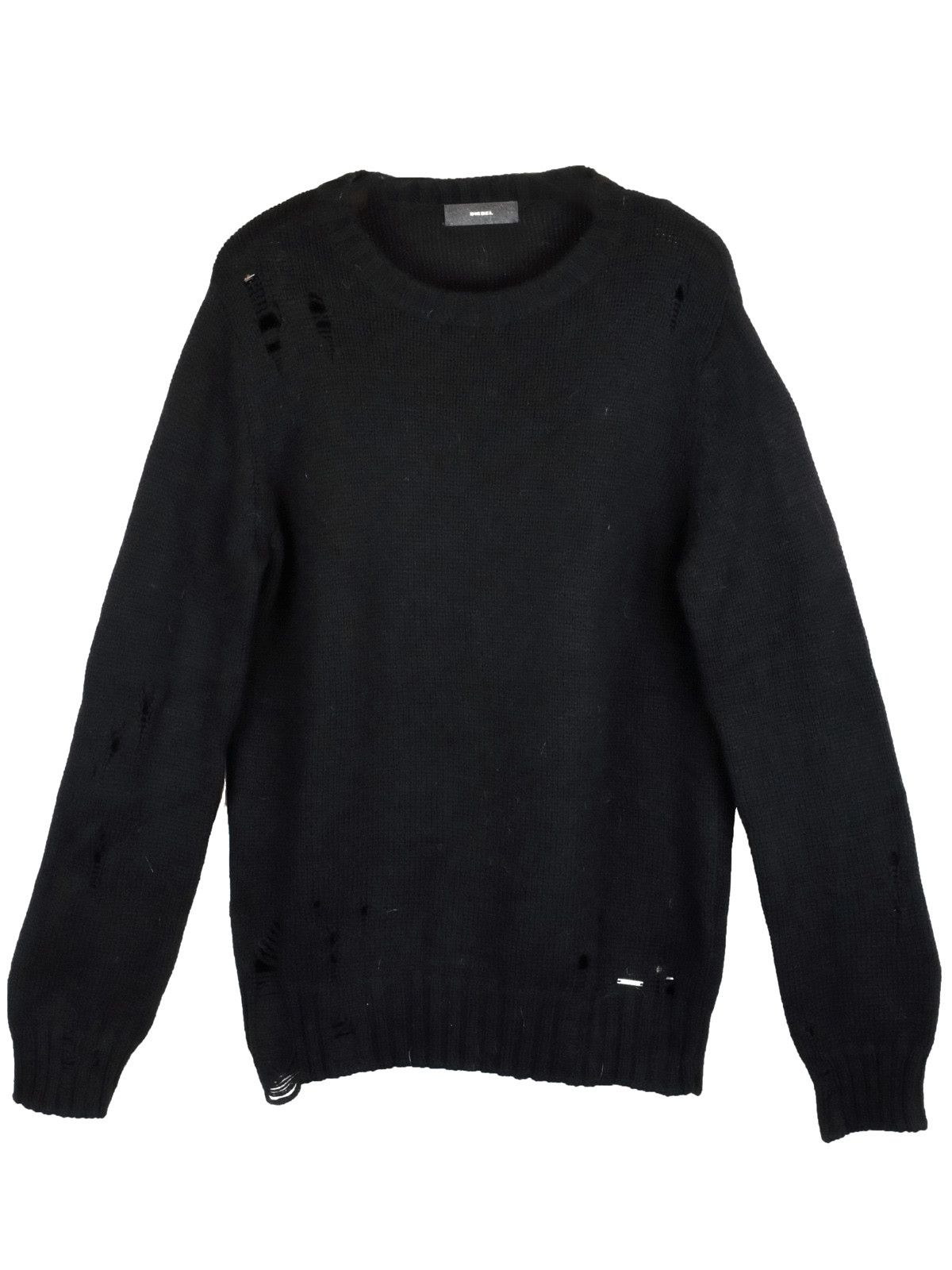 image of Diesel K-Verdenew Distressed Alpaca Pullover in Black, Men's (Size Small)