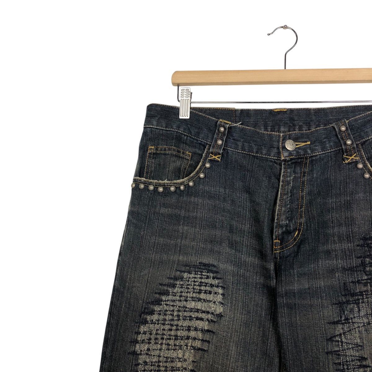 Hysteric Glamour 📌Vintage Bow Cut Design Punk Style Denim Pants Biker Size 34" / US 12 / IT 48 - 8 Thumbnail