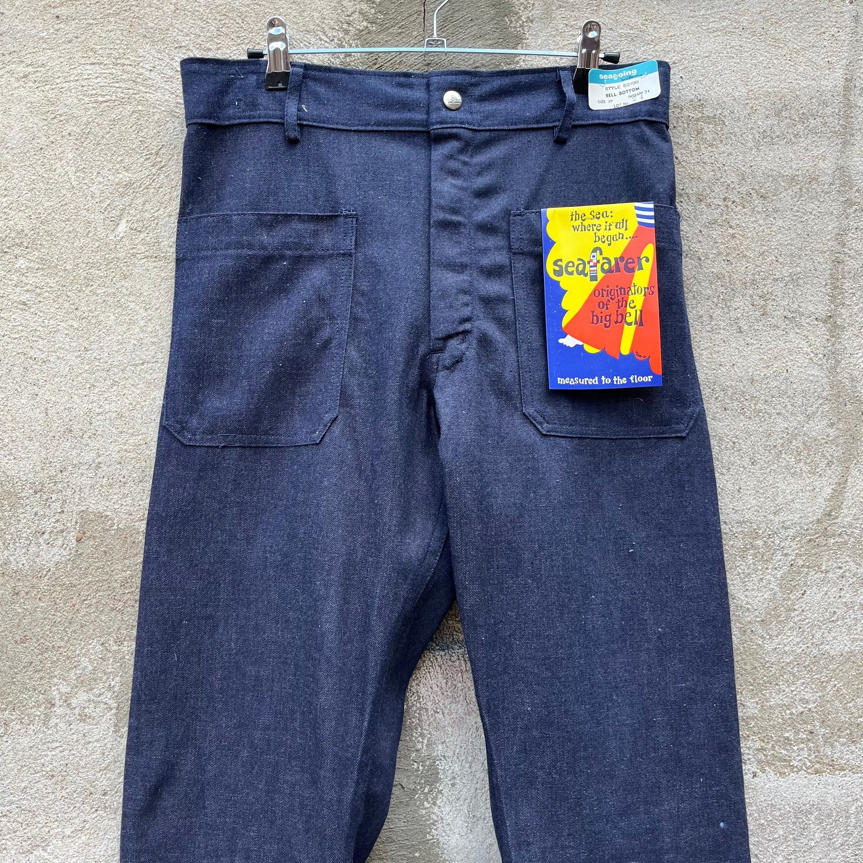 Vintage 80s USN Denim Dungaree Flare Seafarer Pants (NOS) Size US 29 - 5 Thumbnail