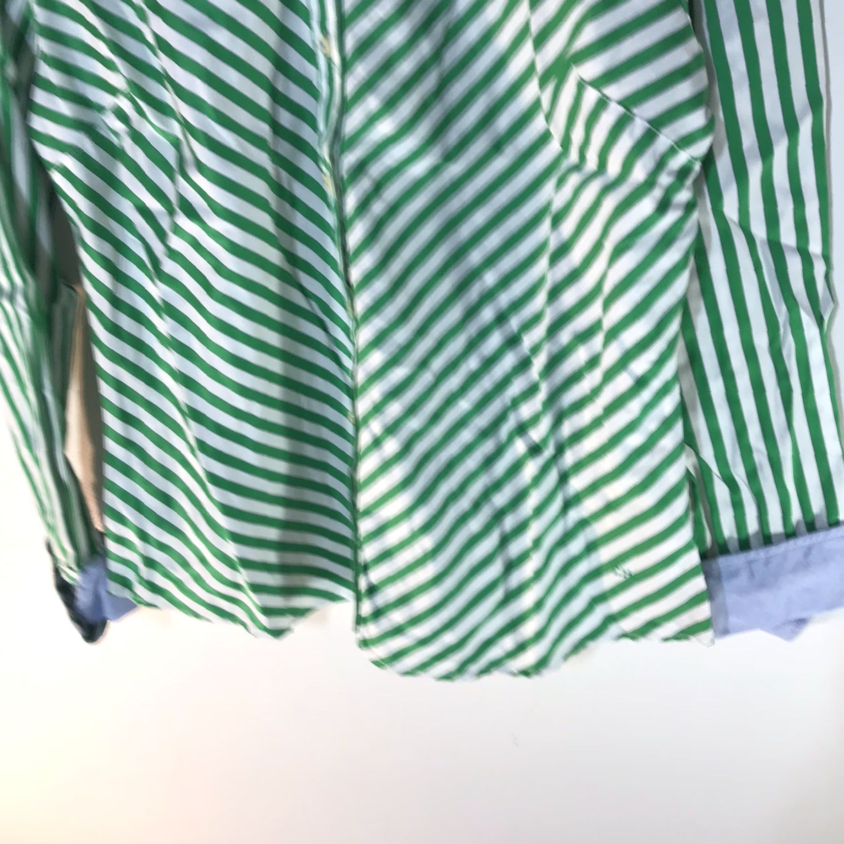 Tommy Hilfiger Tommy Hilfiger Grn/Wht Striped Business Button Up Womens Size M Size M / US 6-8 / IT 42-44 - 3 Thumbnail