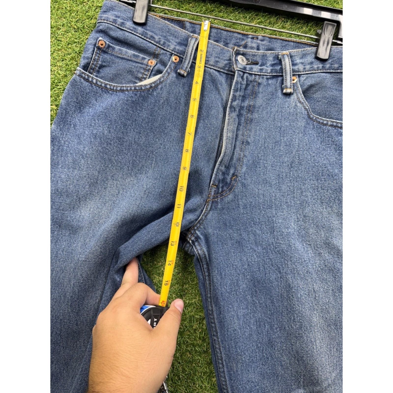 Levi's Levi's 550 Jeans Mens Relaxed Fit Casual Dark Wash Distressed 90s 34x34 Blue Size US 34 / EU 50 - 6 Thumbnail