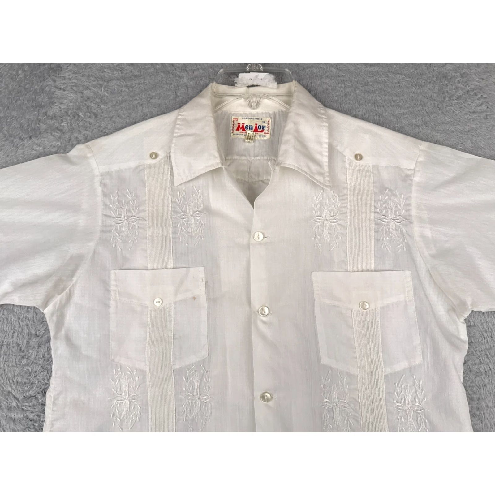 Vintage VINTAGE Maximos Shirt Men 38 White Floral Polyester Blend 4 Pocket Button-Up Short Sleeve Casual Beach Classic 4 Pocket Mens Size US M / EU 48-50 / 2 - 6 Thumbnail