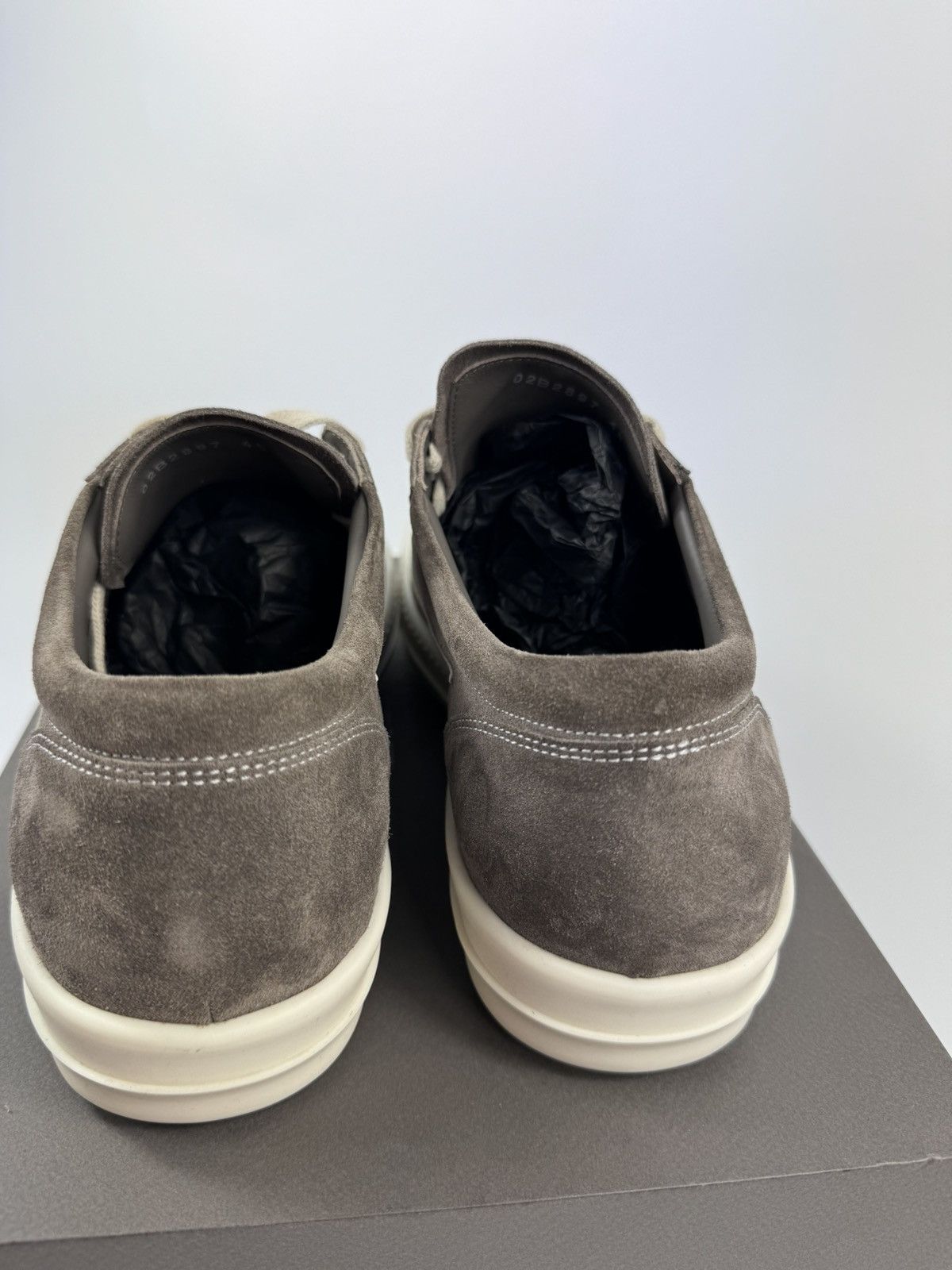 Rick Owens DARK DUST MILK SUEDE VINTAGE SNEAKERS Size US 12 / EU 45 - 4 Thumbnail