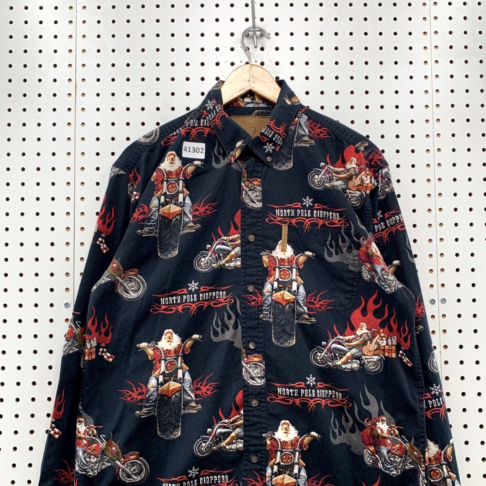 Vintage VINTAGE Clearwater Santa Motorcycle Shirt Mens Medium Black Flames Button Size US M / EU 48-50 / 2 - 4 Thumbnail