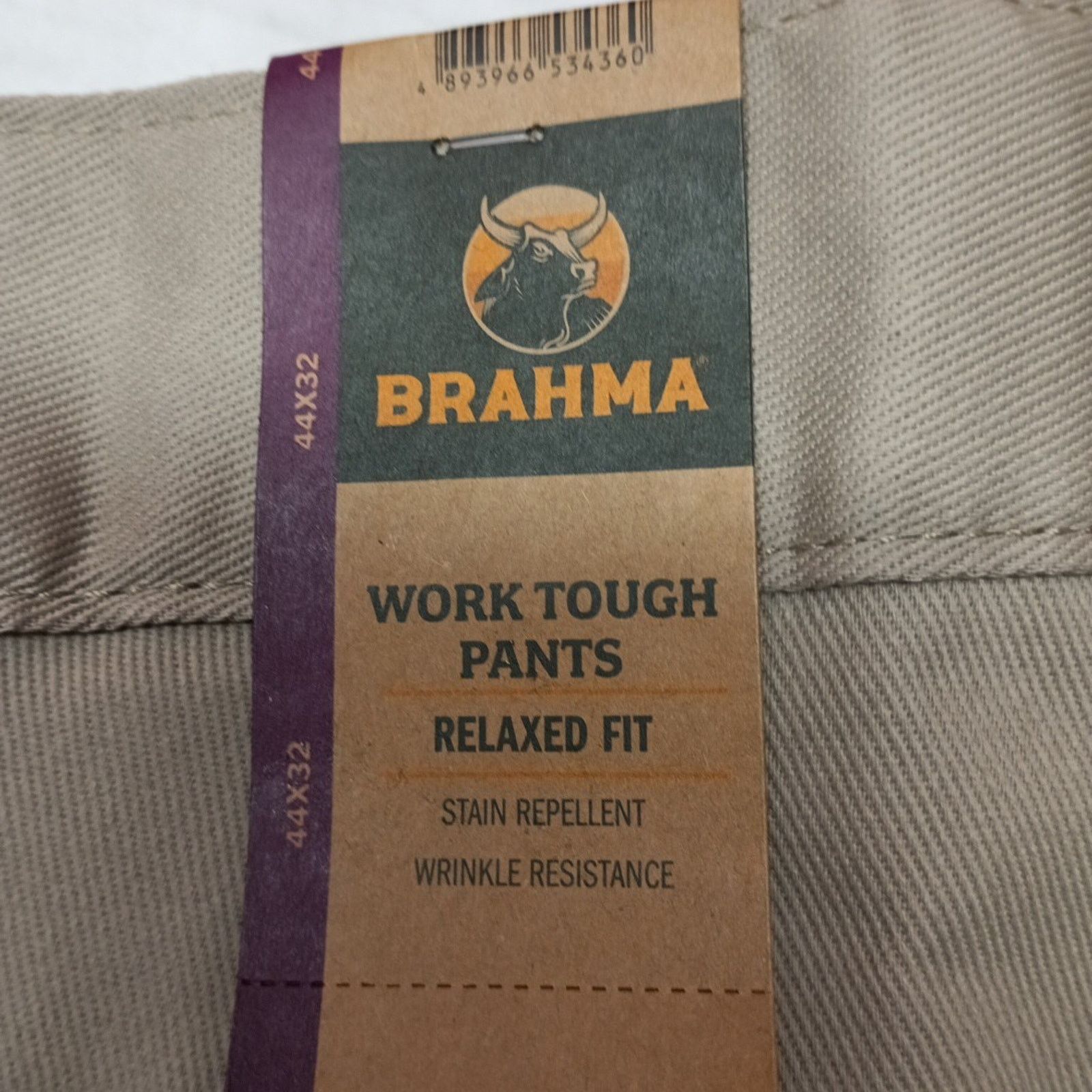 Other Brahma Men's Work Tough Pants Size 44x32 Sandy Taupe Relaxed Size US 44 / EU 60 - 2 Thumbnail