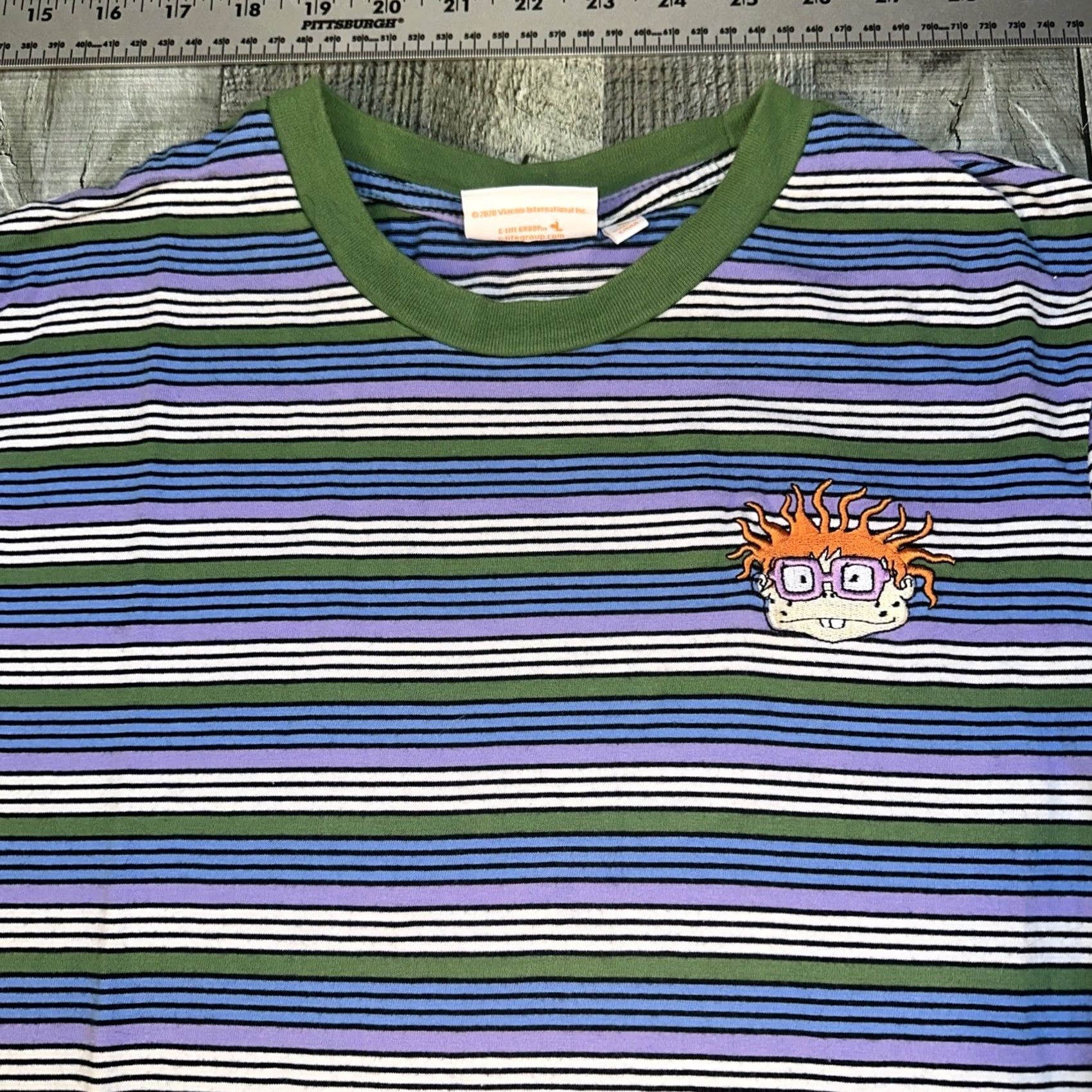 Nickelodeon Nickelodeon Mens Multicolor Striped Embroidered Short Sleeve T Shirt Size S Size US S / EU 44-46 / 1 - 2 Thumbnail
