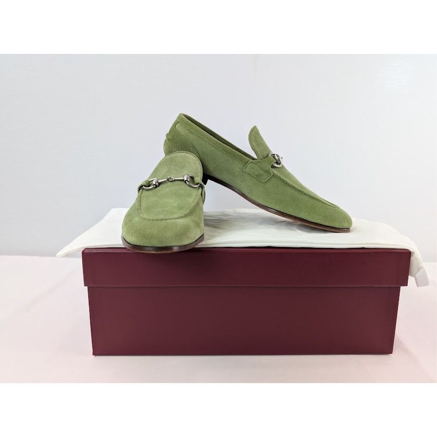 Gucci o1rshd1 Leather Jordaan Horsebit Loafer Boots in Green Size US 9 / EU 42 - 17 Thumbnail
