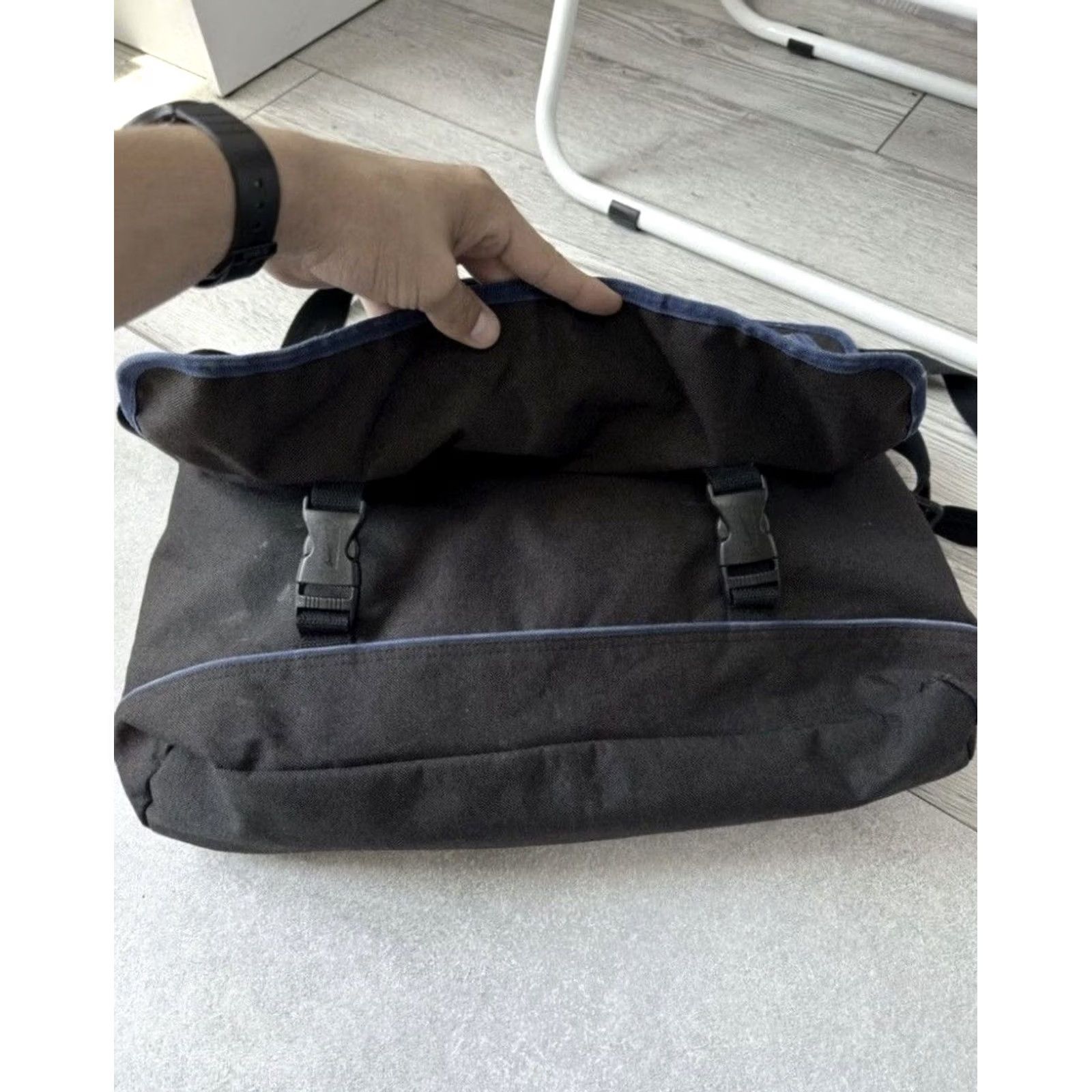 Nike VINTAGE Nike Shoulder Bag Blue Cross 90s Retro Sports Unisex Adults Cotton Polyester Bag Size ONE SIZE - 4 Thumbnail