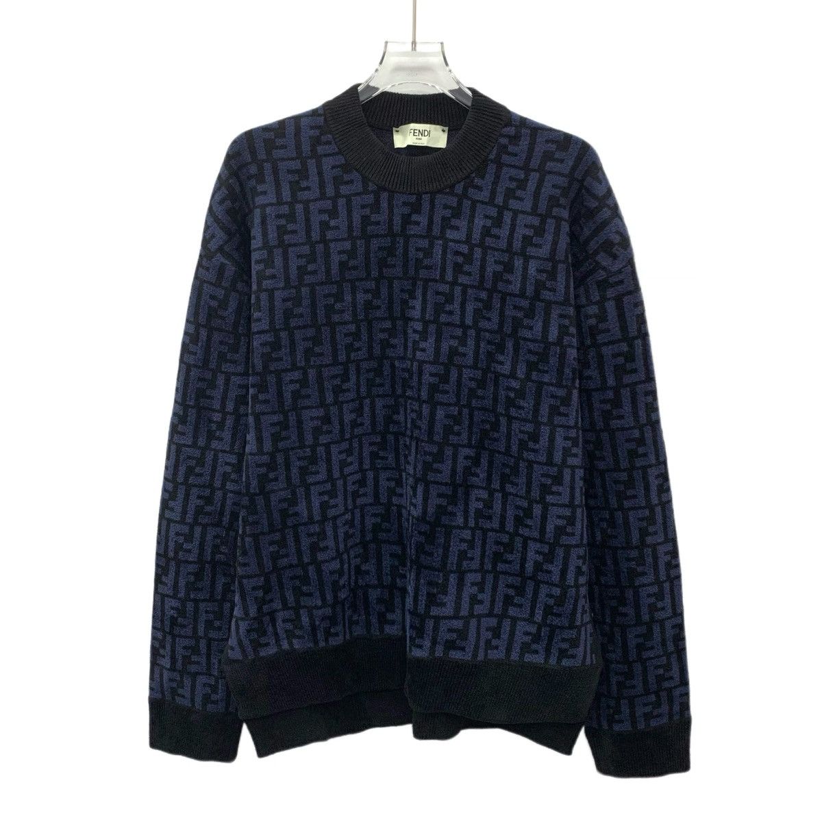 Fendi Fendi 22 Style Dark Blue Long Sleeve Knitwear K26WX Size US XXS / EU 40 - 1 Thumbnail