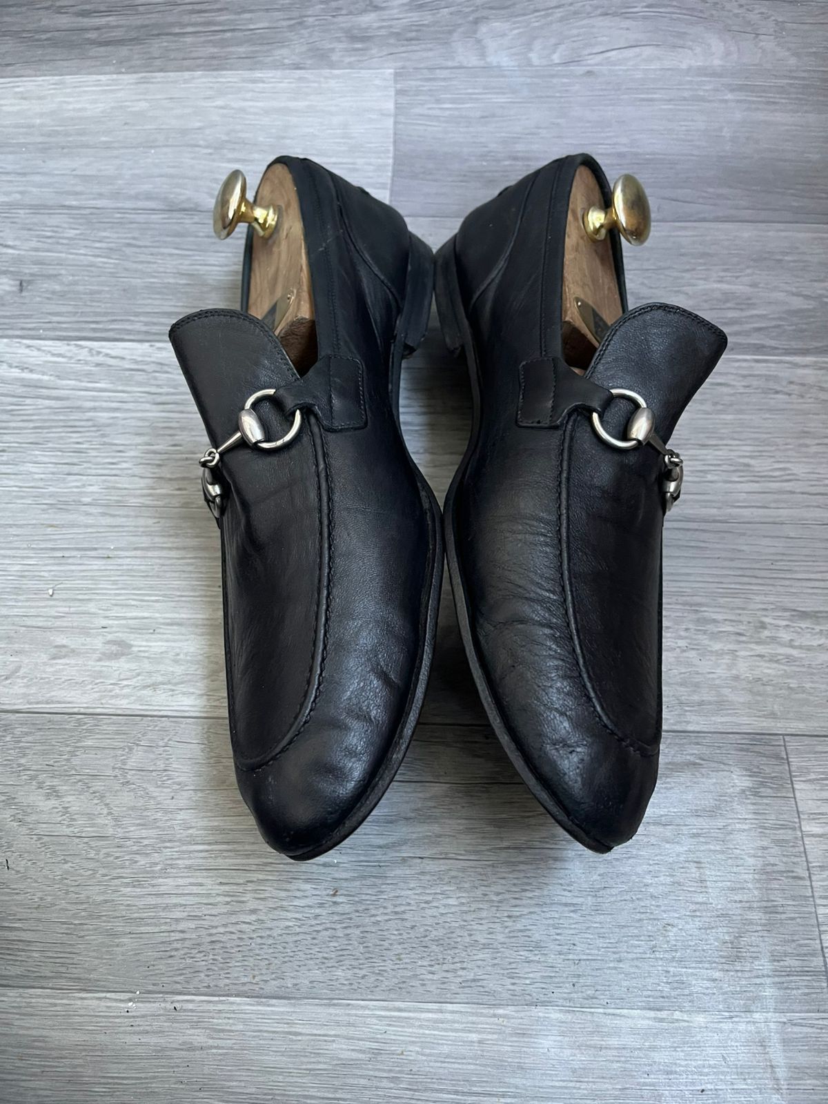 Gucci Gucci Horsebit Jordan Black Leather Loafers UK 9 Size US 10 / EU 43 - 6 Thumbnail