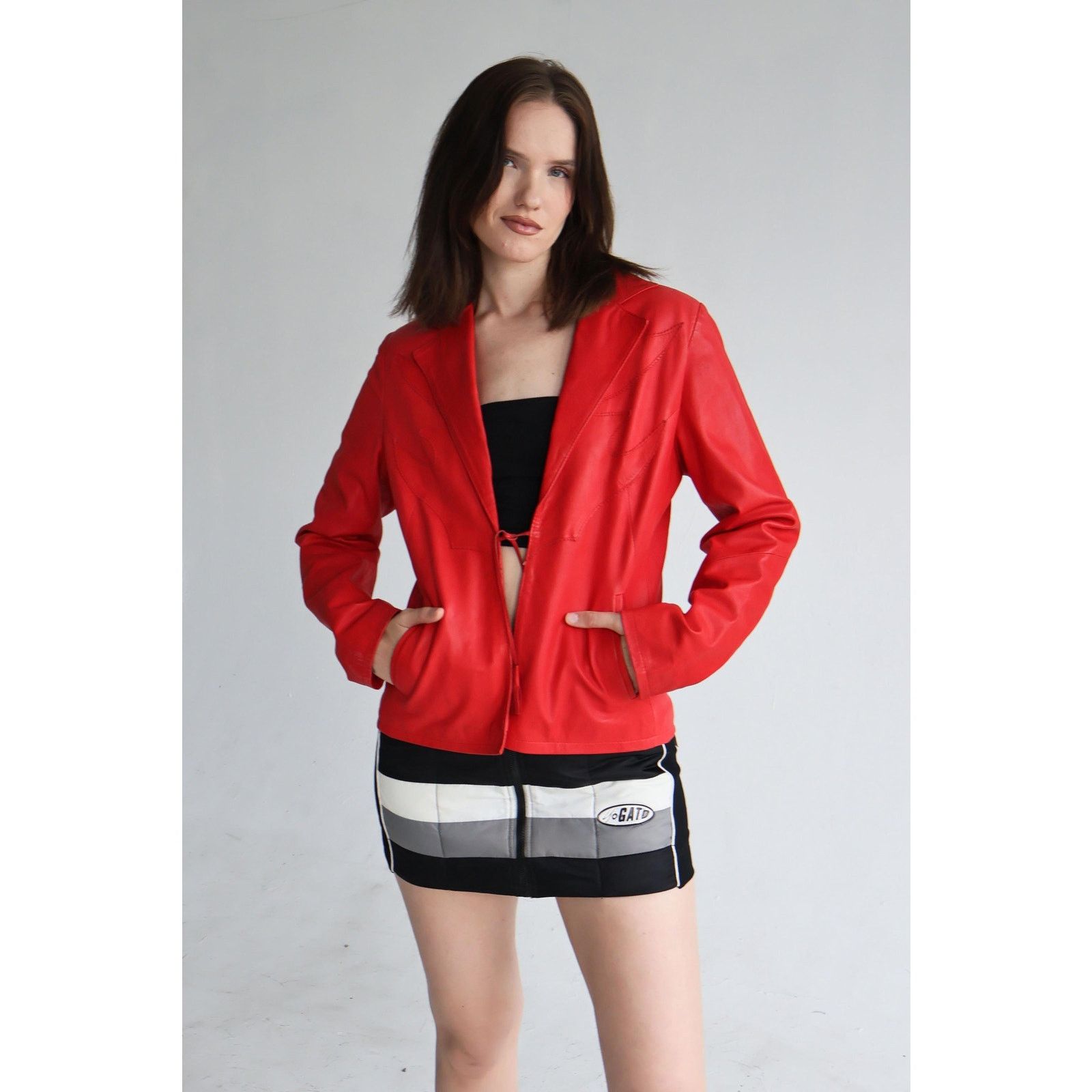 Vintage Vintage Italian Made Red Leather Blazer Size M / US 6-8 / IT 42-44 - 5 Thumbnail