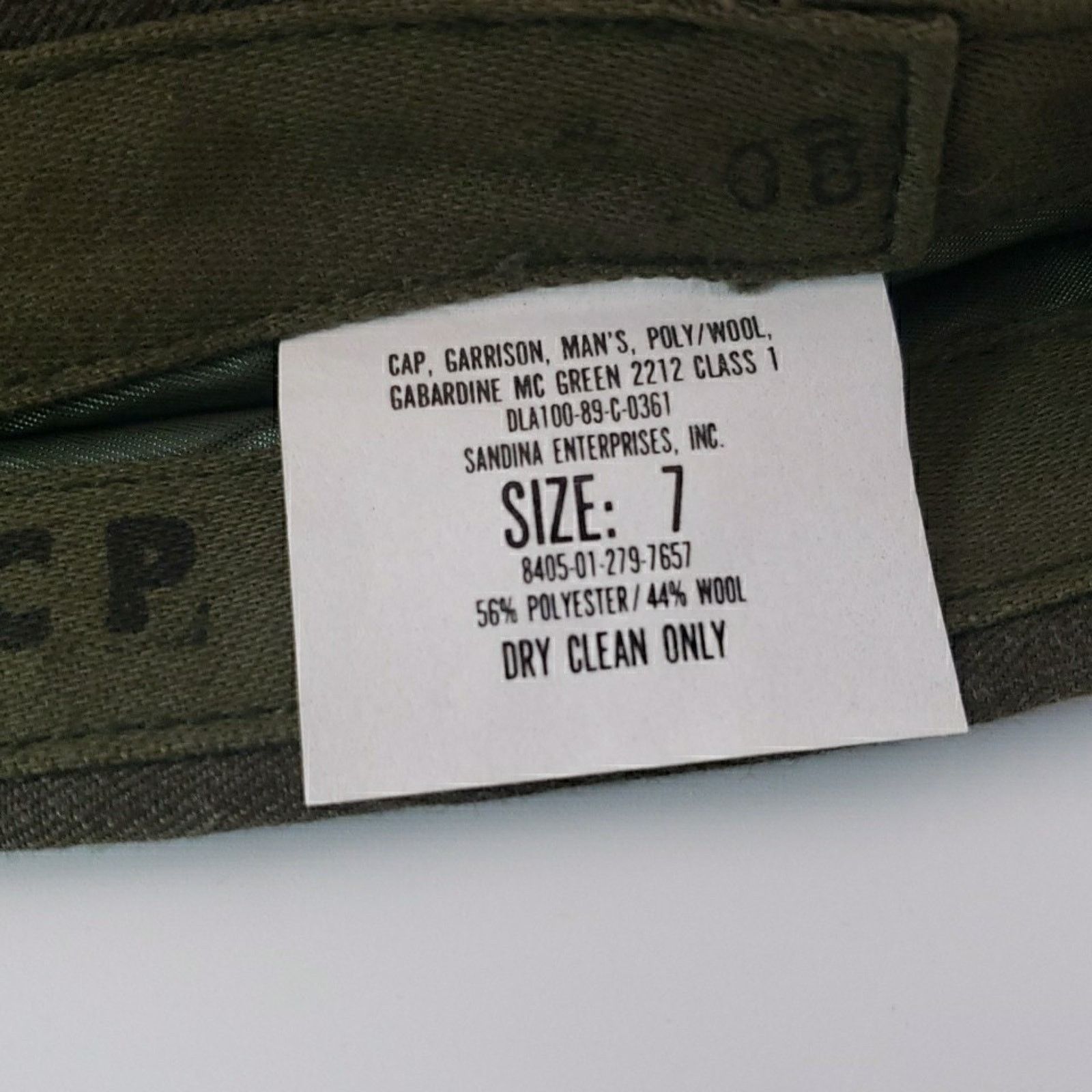 Other USMC Cap, Garrison, Man's Poly/Wool Green Class I Size 7 Size ONE SIZE - 6 Thumbnail
