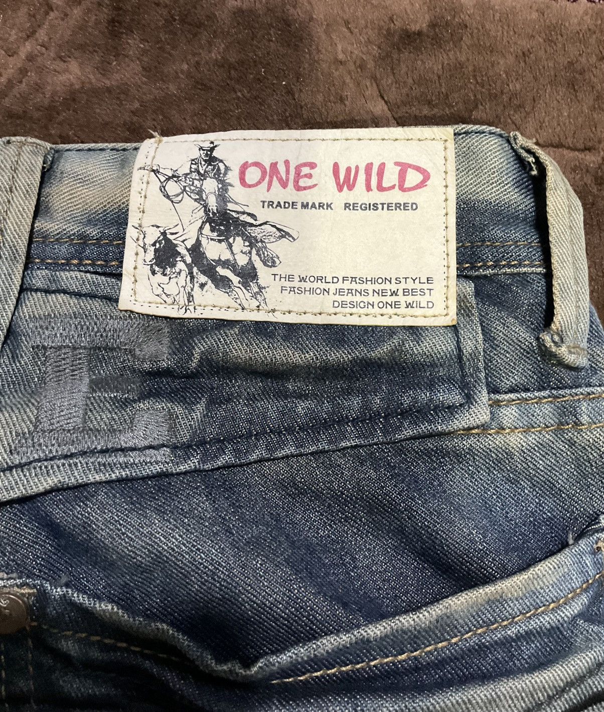Japanese Brand ONE WILD Baggy Fit Denim Jeans Vintage Y2K Size US 30 / EU 46 - 7 Thumbnail