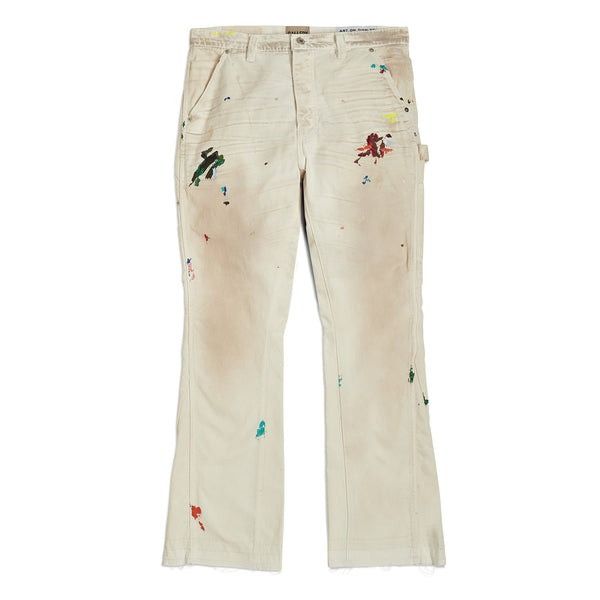 o1mle0226 Painted Carpenter Flare Jeans in Natural