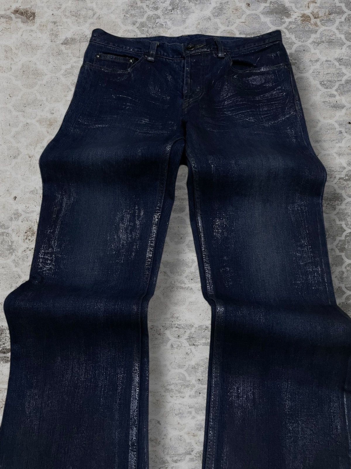 Shellac Vintage 1990s Authentic Designer Shellac Wax Style Denim Size US 29 - 4 Thumbnail