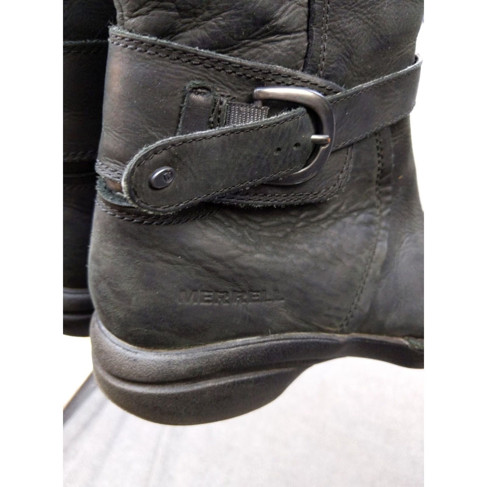 Merrell Merrell Riding Boots Womens Size 8 Black Tall Waterproof Side Zip Buckle J69141 Size US 8 / IT 38 - 5 Thumbnail