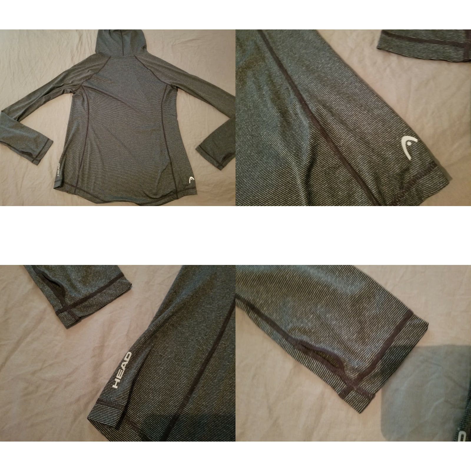Vintage HEAD Womens Shirt L Gray Hooded Long Sleeve Tennis Athletic Gym Workout Size L / US 10 / IT 46 - 8 Thumbnail