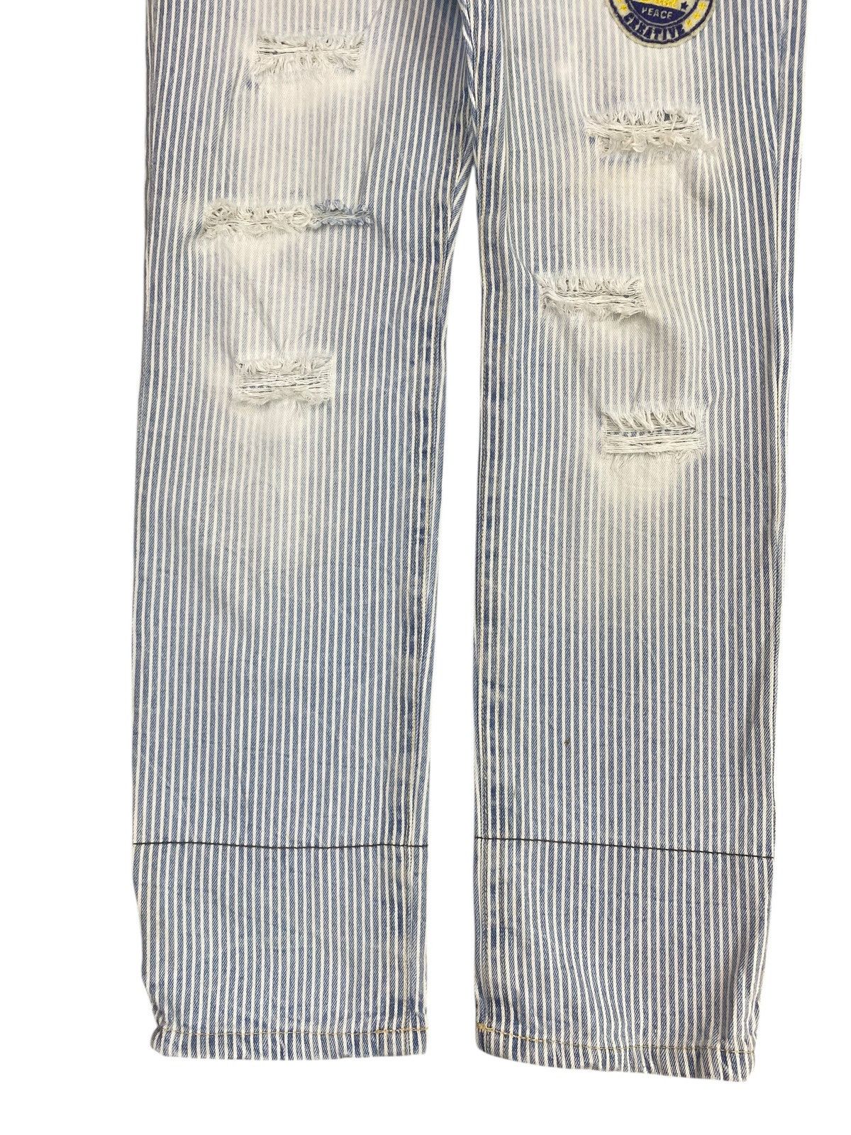 Other Japanese Brand Stripe Distressed Style Loose Jeans Size US 30 / EU 46 - 9 Thumbnail