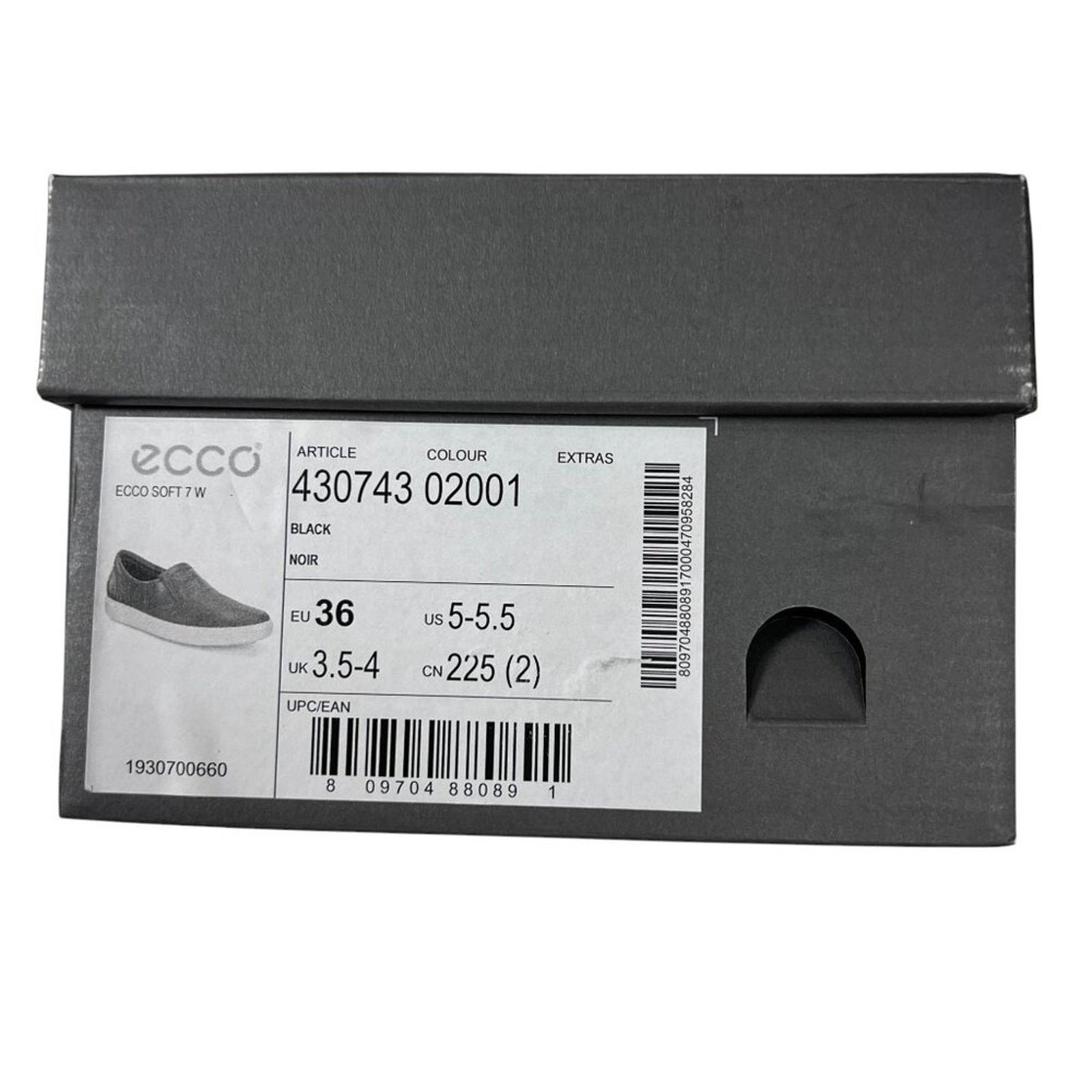 Ecco ECCO Soft 7 Slip-On Black Leather Sneakers EU 36 NIB Size US 5 / IT 35 - 2 Thumbnail