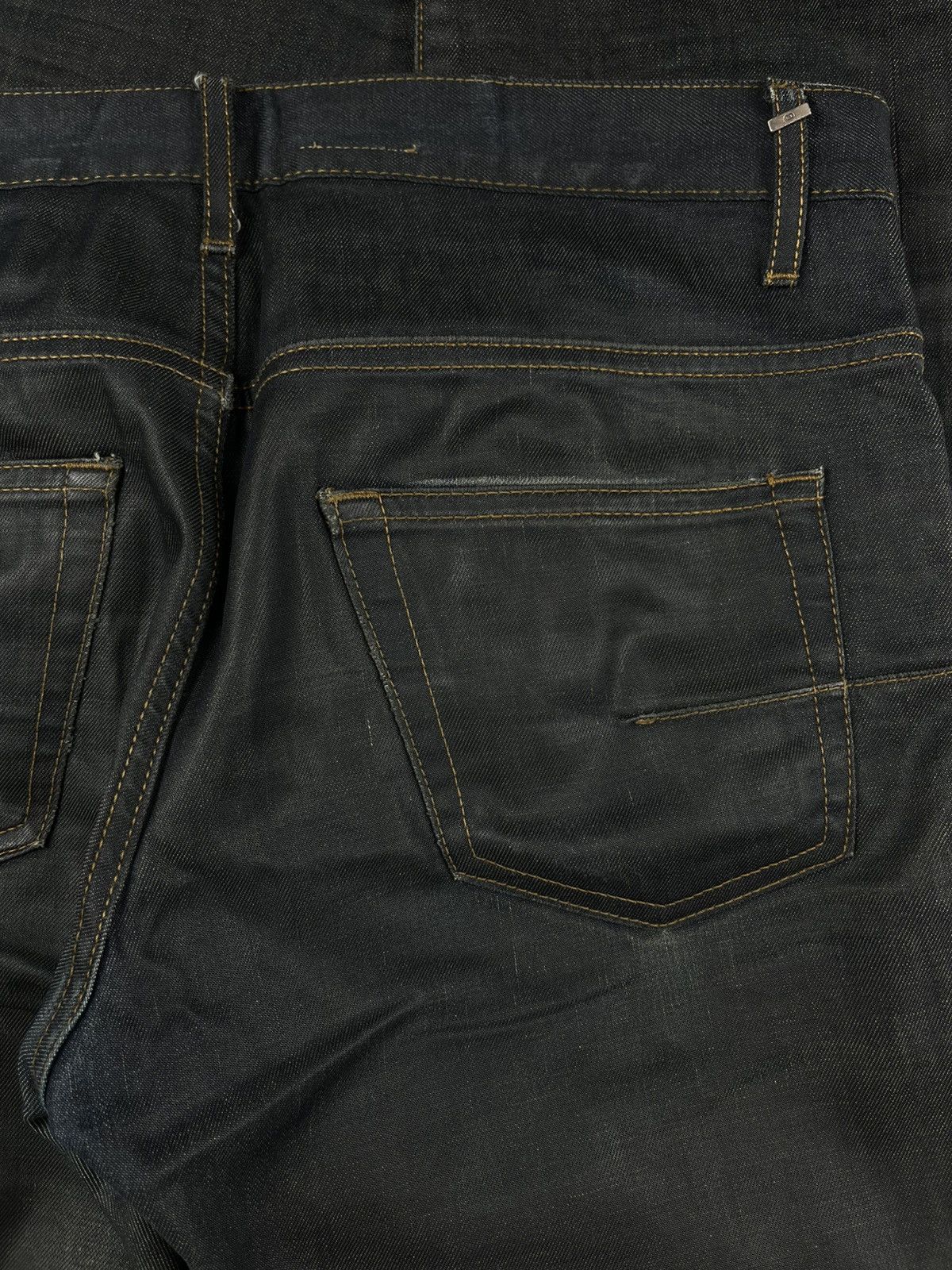 Dior SS10 Dior Homme Black Wax Coated Denim Jeans Size US 29 - 4 Thumbnail