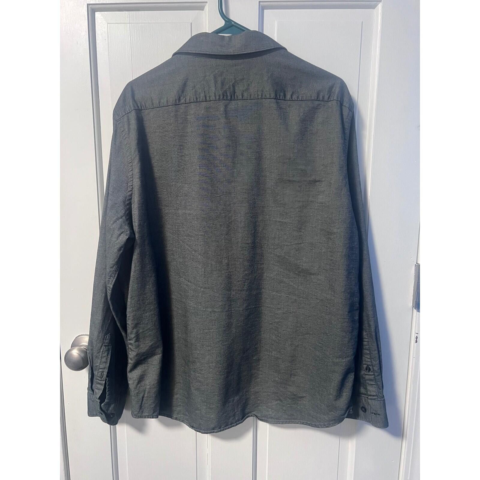 Express Express Button Down Mens L Grey Long Sleeve Textured Shirt Size US L / EU 52-54 / 3 - 3 Thumbnail