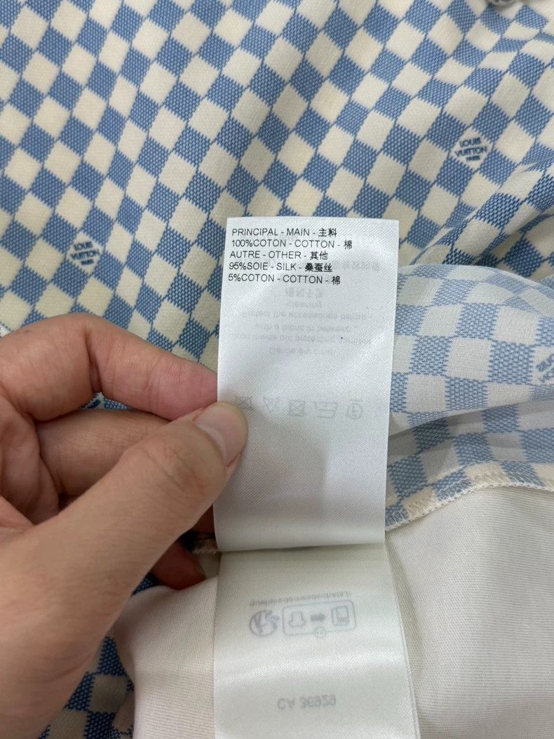 Louis Vuitton Louis Vuitton Blue and white checkerboard chain short slee Size US XS / EU 42 / 0 - 6 Thumbnail