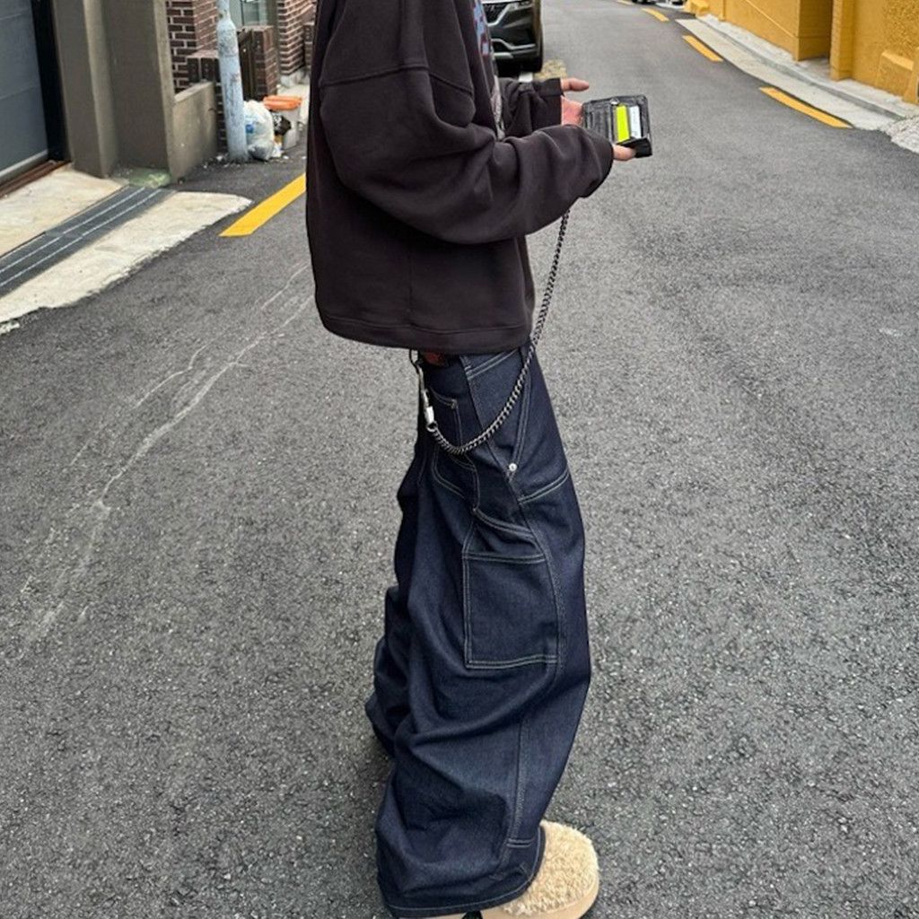 Japanese Brand × Jean High Street Cleanfit Multi-pockets Dark Blue Baggy Jeans Size US 32 / EU 48 - 1 Thumbnail