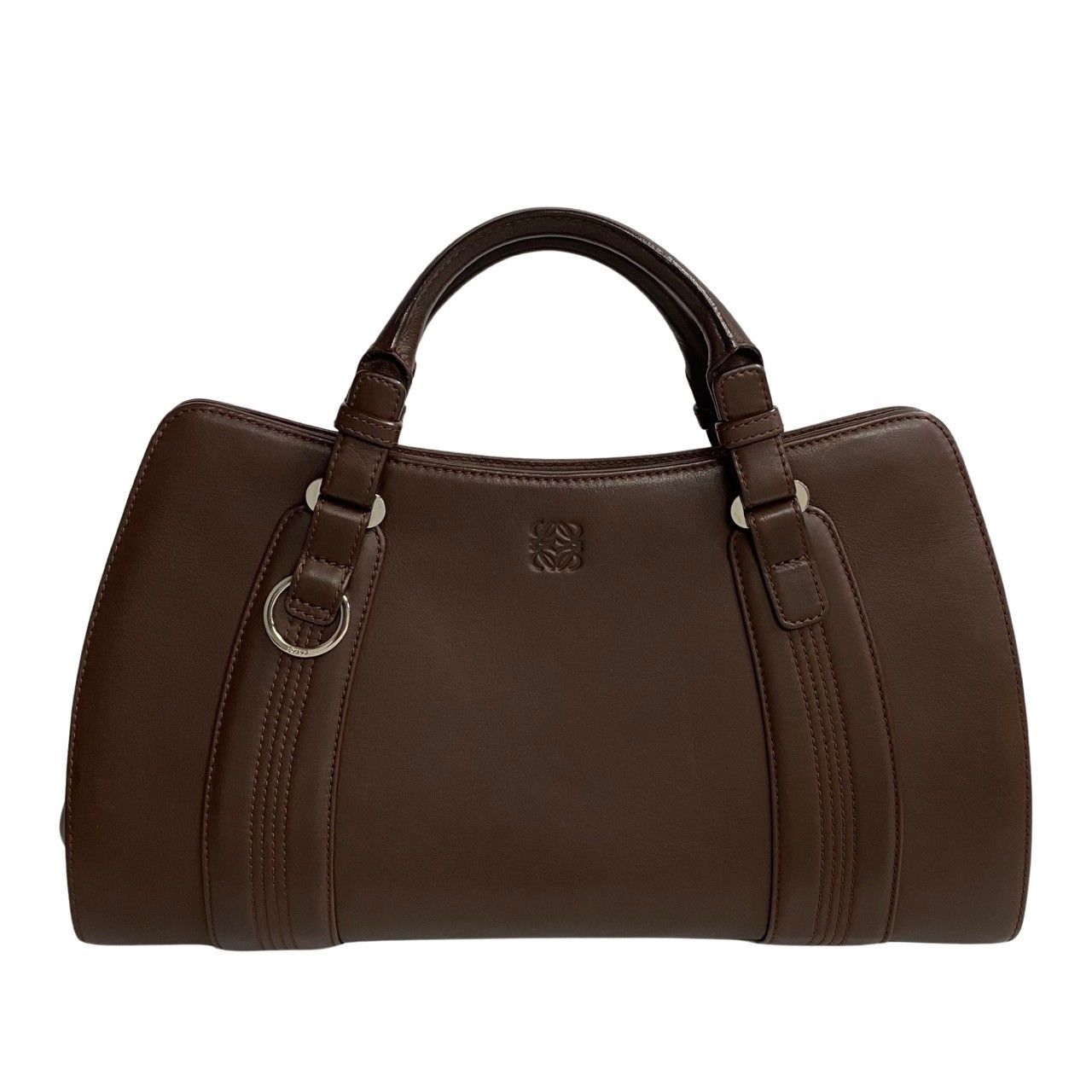 image of Loewe Leather Anagram Handbag in Brown, Women's