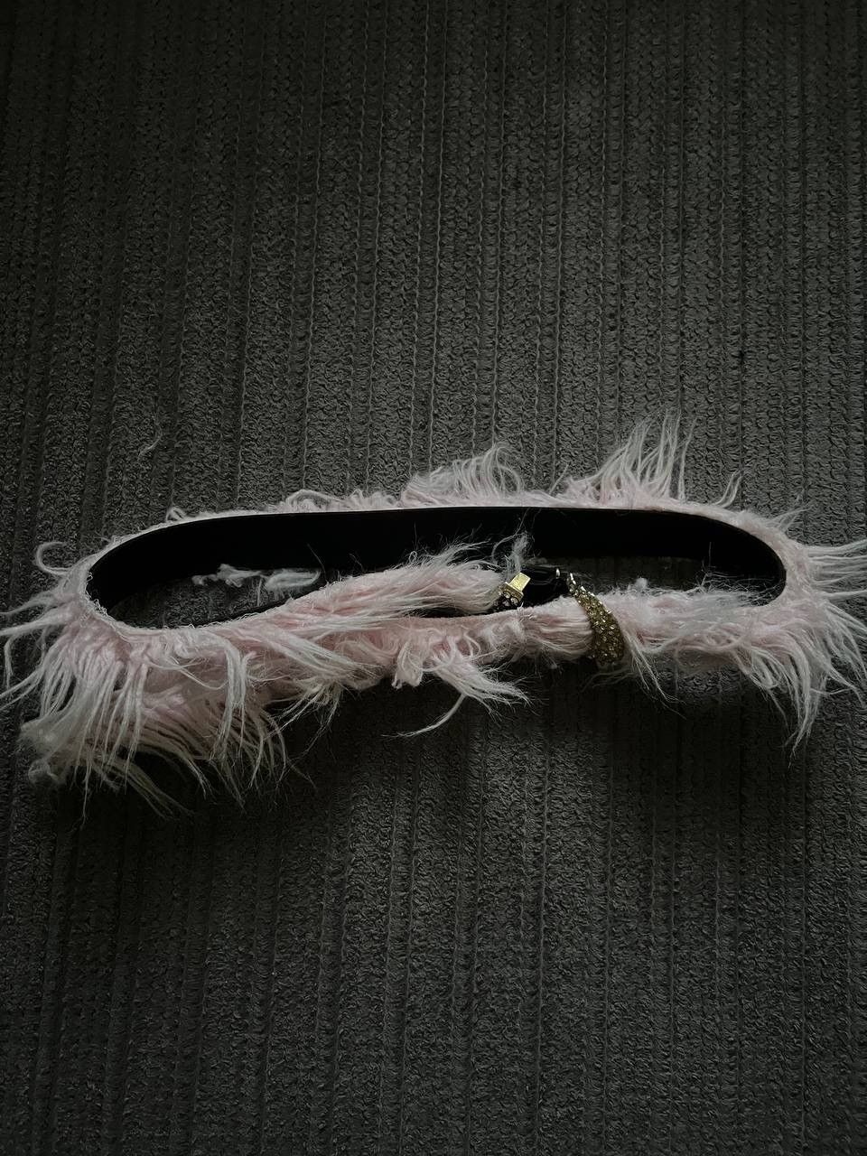 If Six Was Nine × Vintage Vintage Y2K Fuzzy Fur Leather Metal Opium Carti Style Belts Size ONE SIZE - 3 Thumbnail