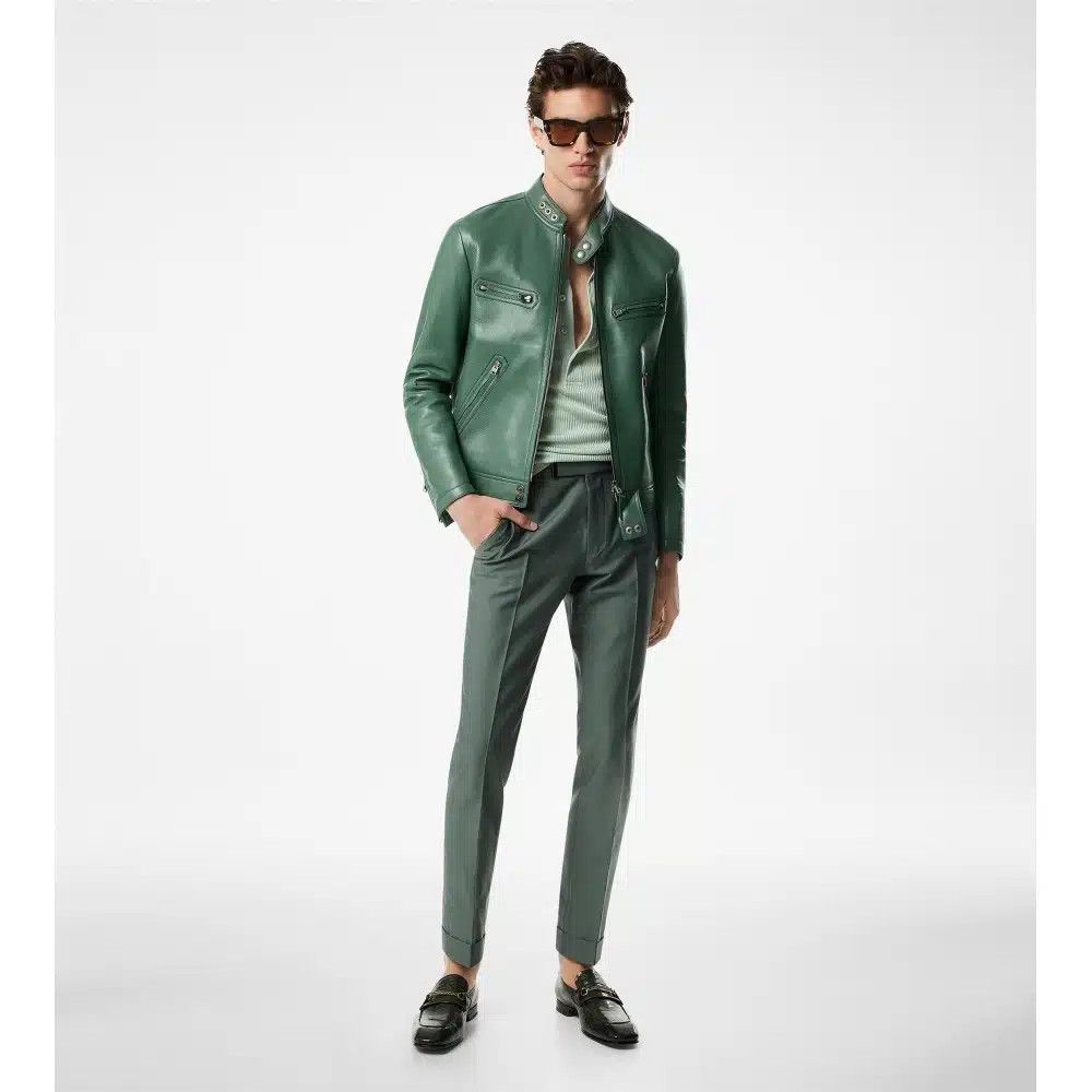 Tom Ford o1loc1c0325 PLAR05 Wool Silk Atticus Pant in Green Size US 32 / EU 48 - 3 Thumbnail