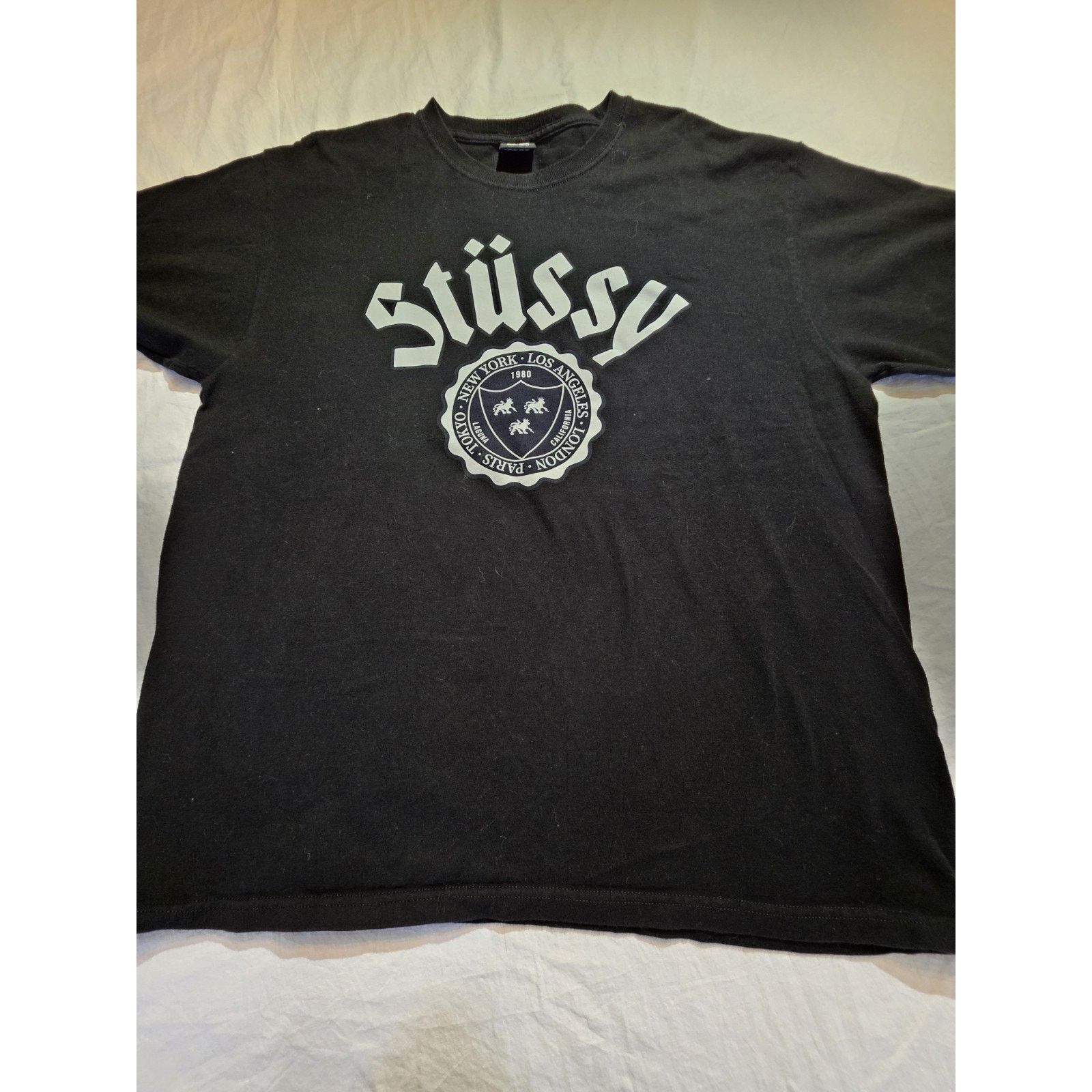 Stussy Stüssy City Seal Mens Short Sleeve Black T-shirt Size XL Size US XL / EU 56 / 4 - 1 Thumbnail