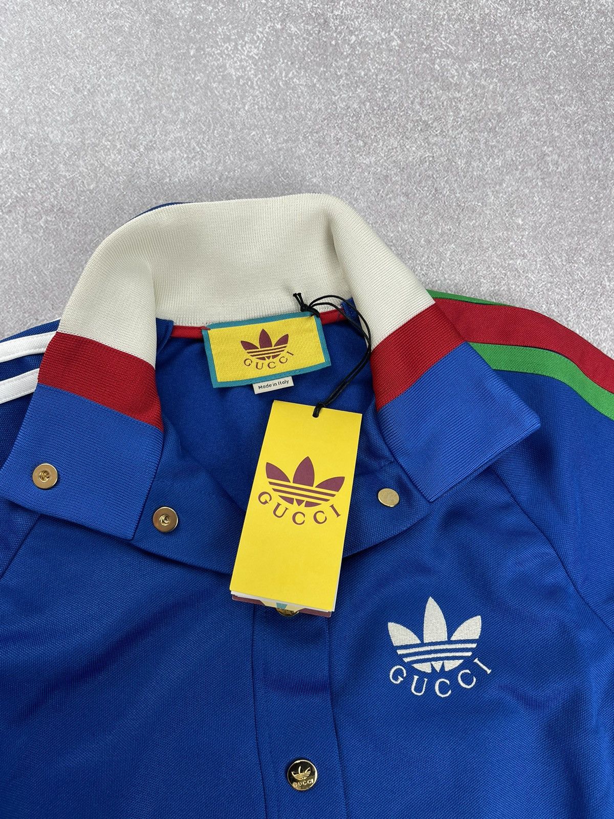 Adidas × Gucci Adidas x Gucci Cropped Jacket Cobalt Blue Size XS Size XS / US 0-2 / IT 36-38 - 19 Thumbnail