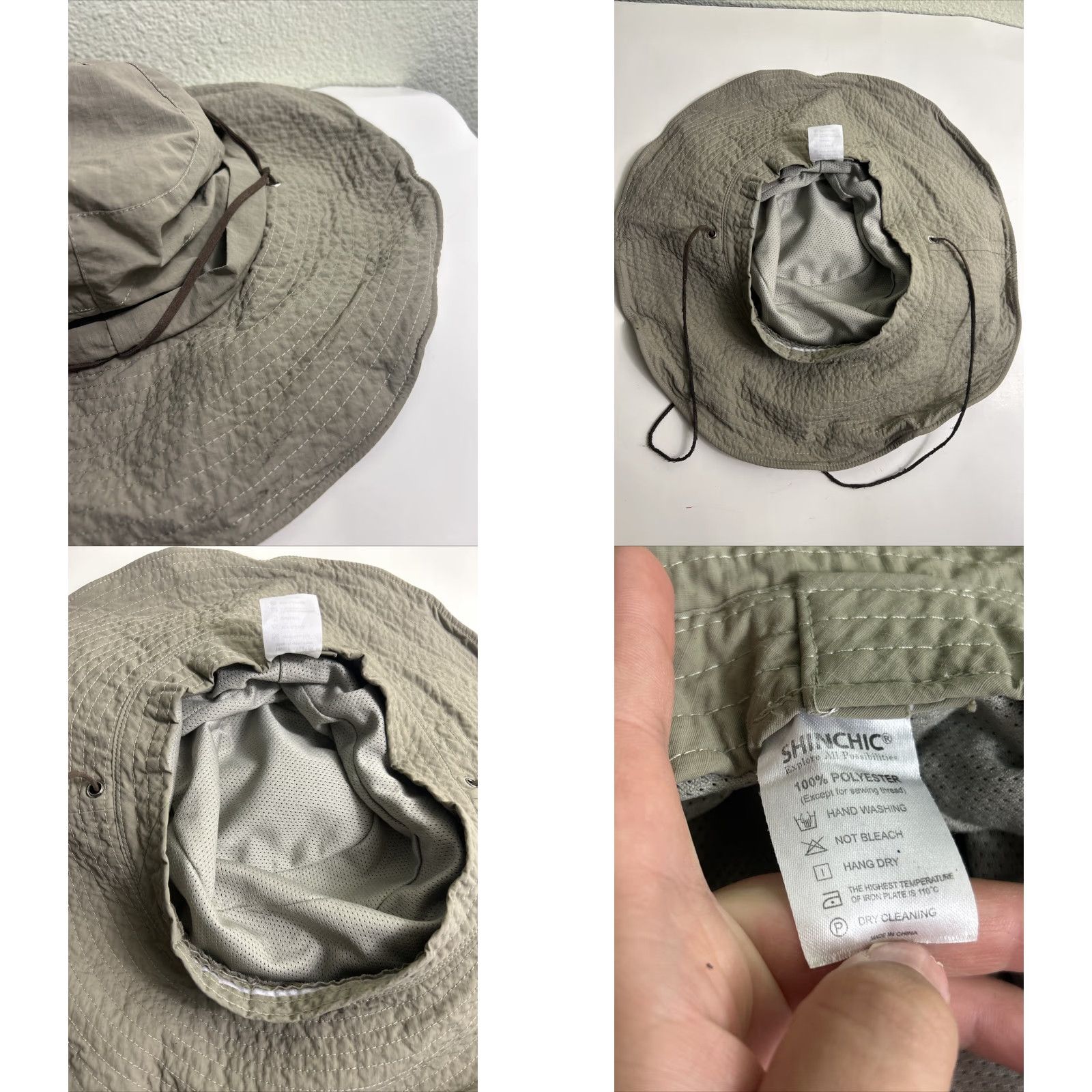 Vintage Sun Chic Sun Hat Chin Strap Womens One Size Beige Sun Hat Womens One Size Chin Strap Sun Chic Beige Hat Women Size ONE SIZE - 8 Thumbnail