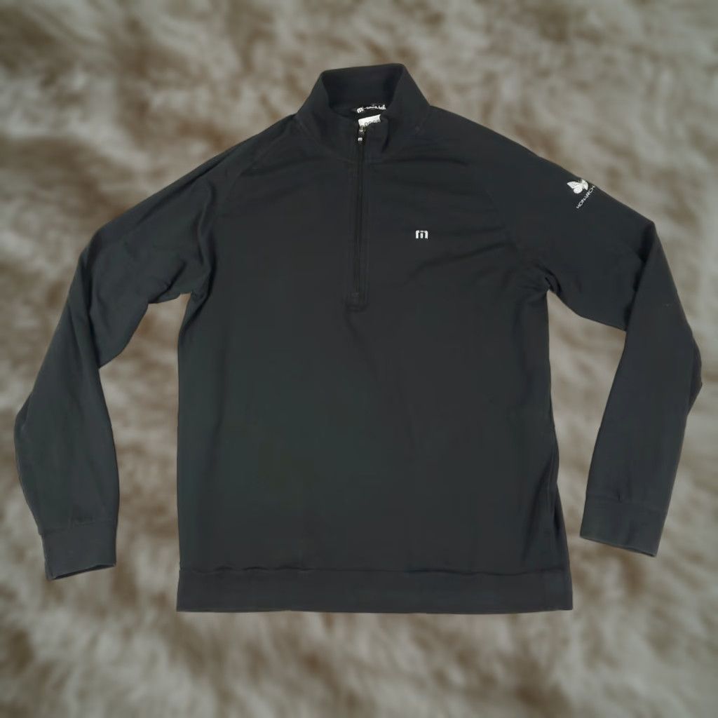 TravisMathew Travis Mathew Sweater Mens Large Black Lightweight 1/4 Zip Pullover Sweatshirt Size US L / EU 52-54 / 3 - 1 Thumbnail