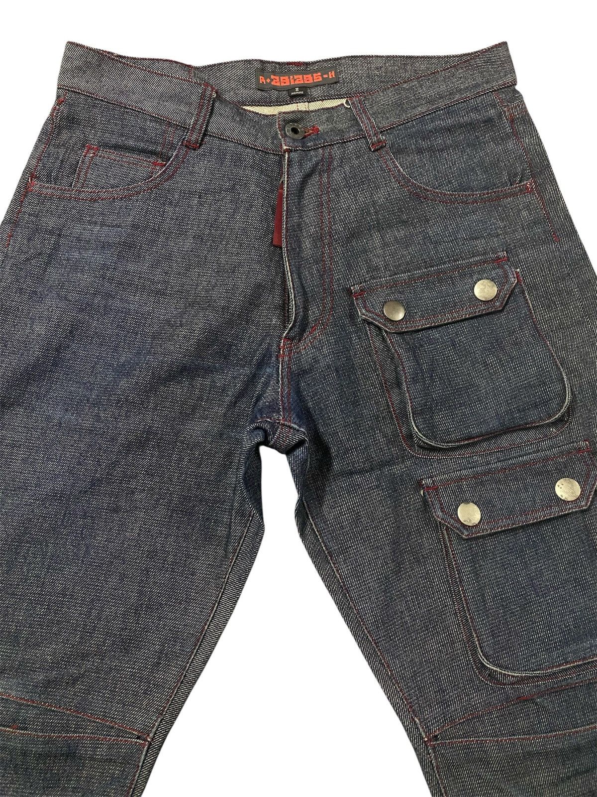 291295=Homme 291295 Homme Multi Pocket Bikers Style Denim Jeans Size US 30 / EU 46 - 2 Thumbnail