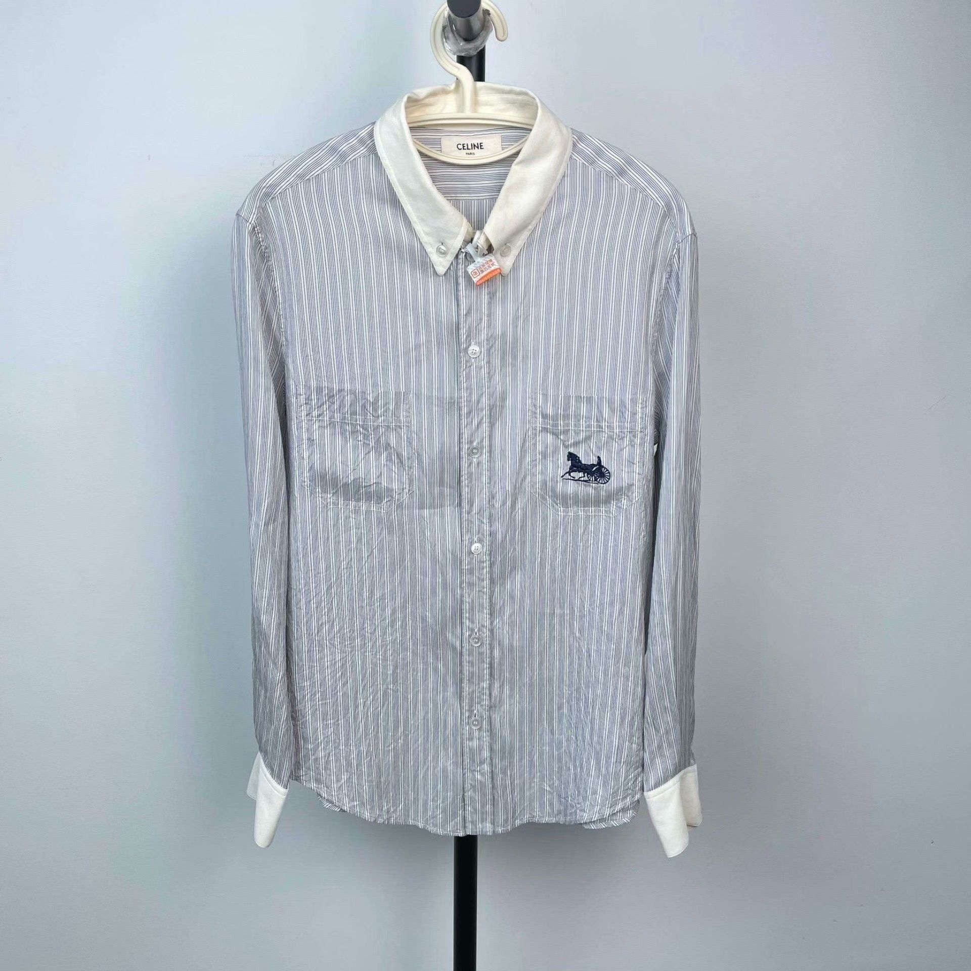 Celine Celine Striped Button Up 38 Women Size S / US 4 / IT 40 - 1 Thumbnail