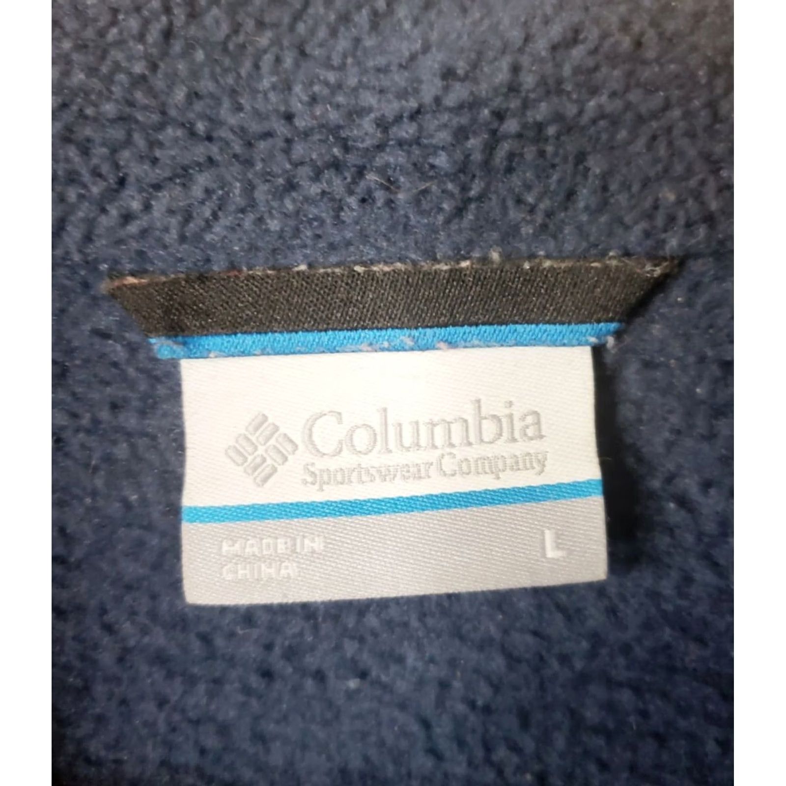 Vintage Columbia Fleece Jacket Men's L Navy Blue Solid Full Zip Long Sleeves Mock Neck Mens Jacket Size US L / EU 52-54 / 3 - 7 Thumbnail