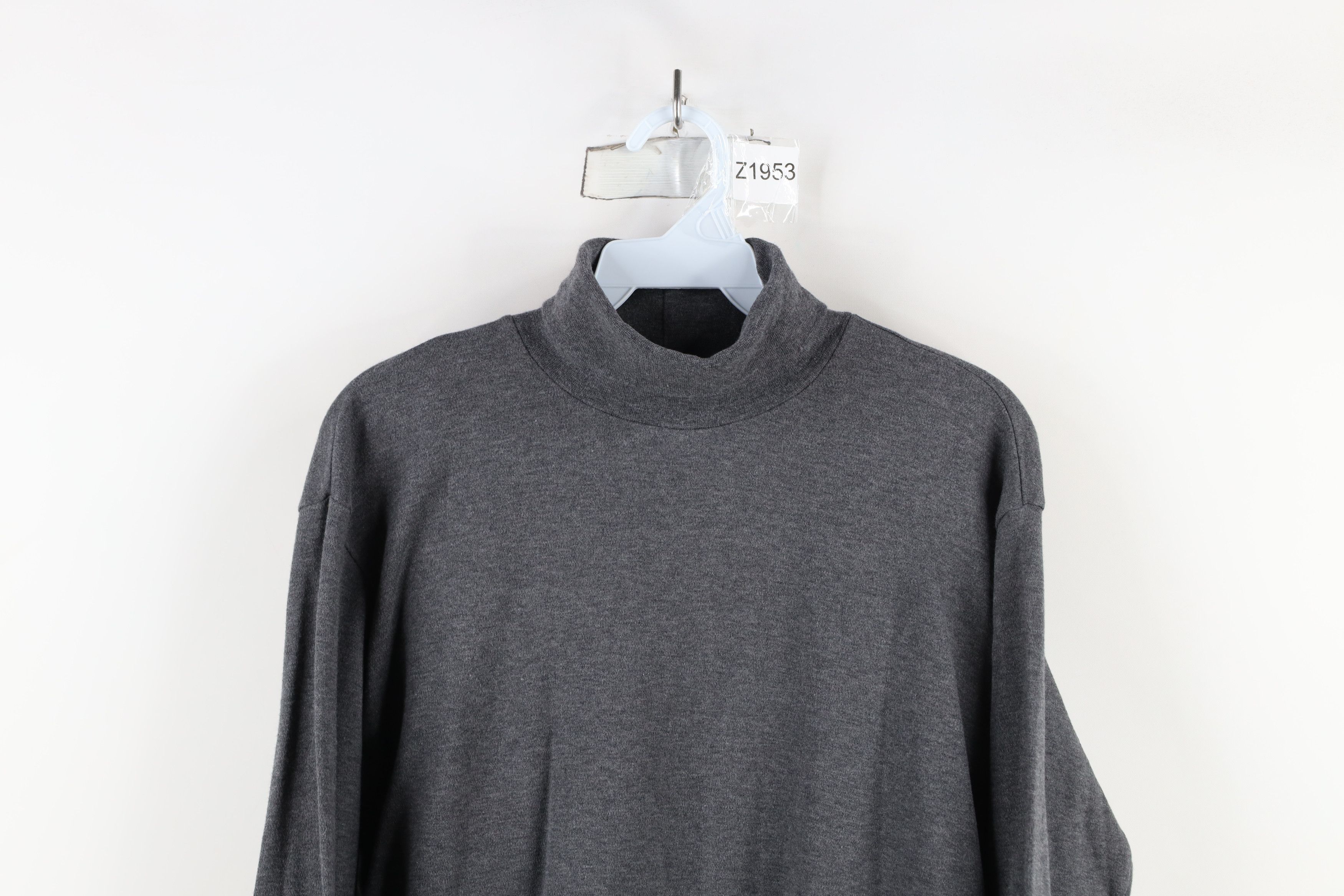 Vintage × Woolrich Woolen Mills Vintage 90s Woolrich Long Sleeve Turtleneck T-Shirt Gray Size M / US 6-8 / IT 42-44 - 2 Thumbnail