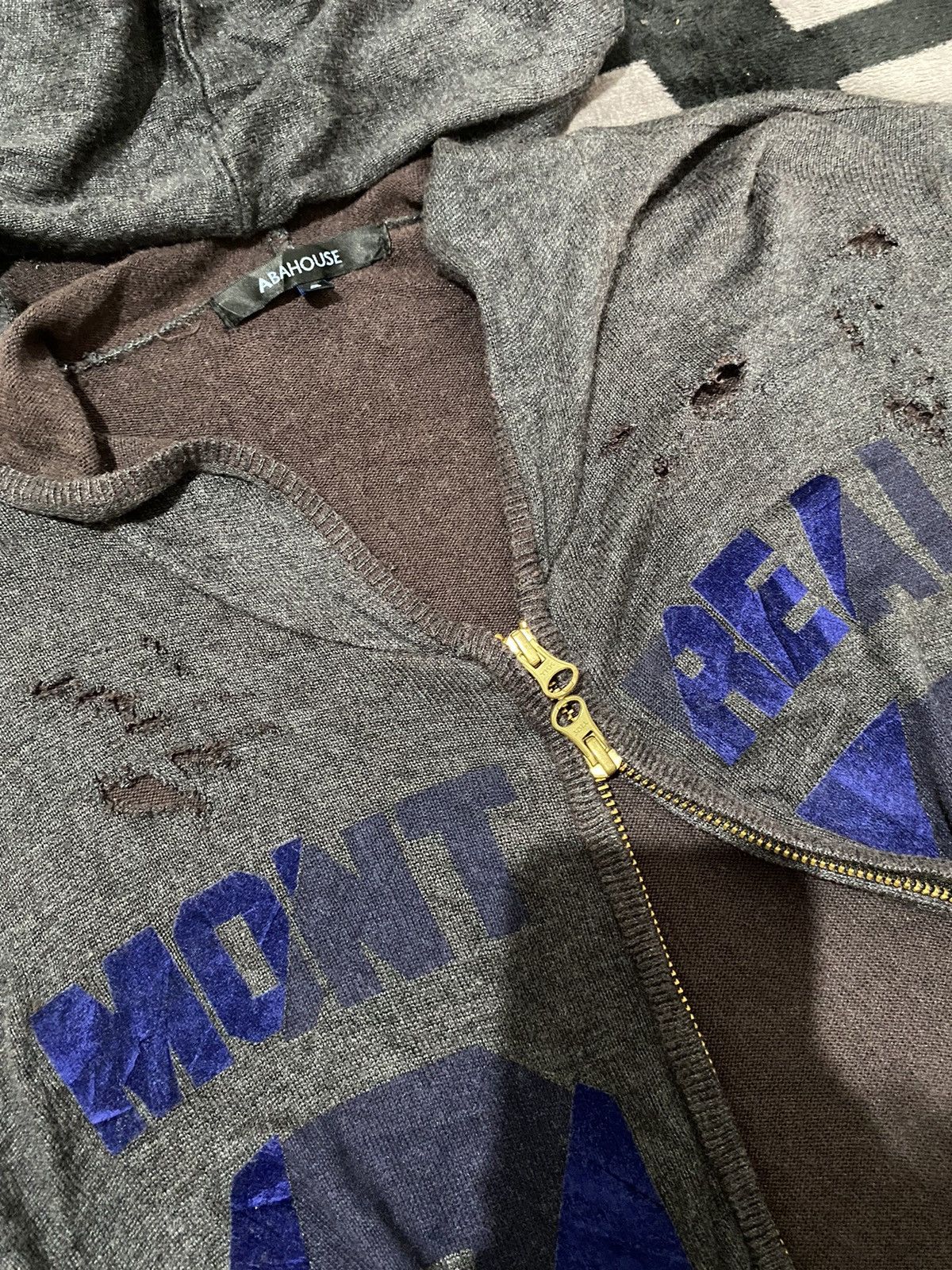 ABAHOUSE Abahouse distressed knit zip hoodie numbernine styled Size US L / EU 52-54 / 3 - 4 Thumbnail