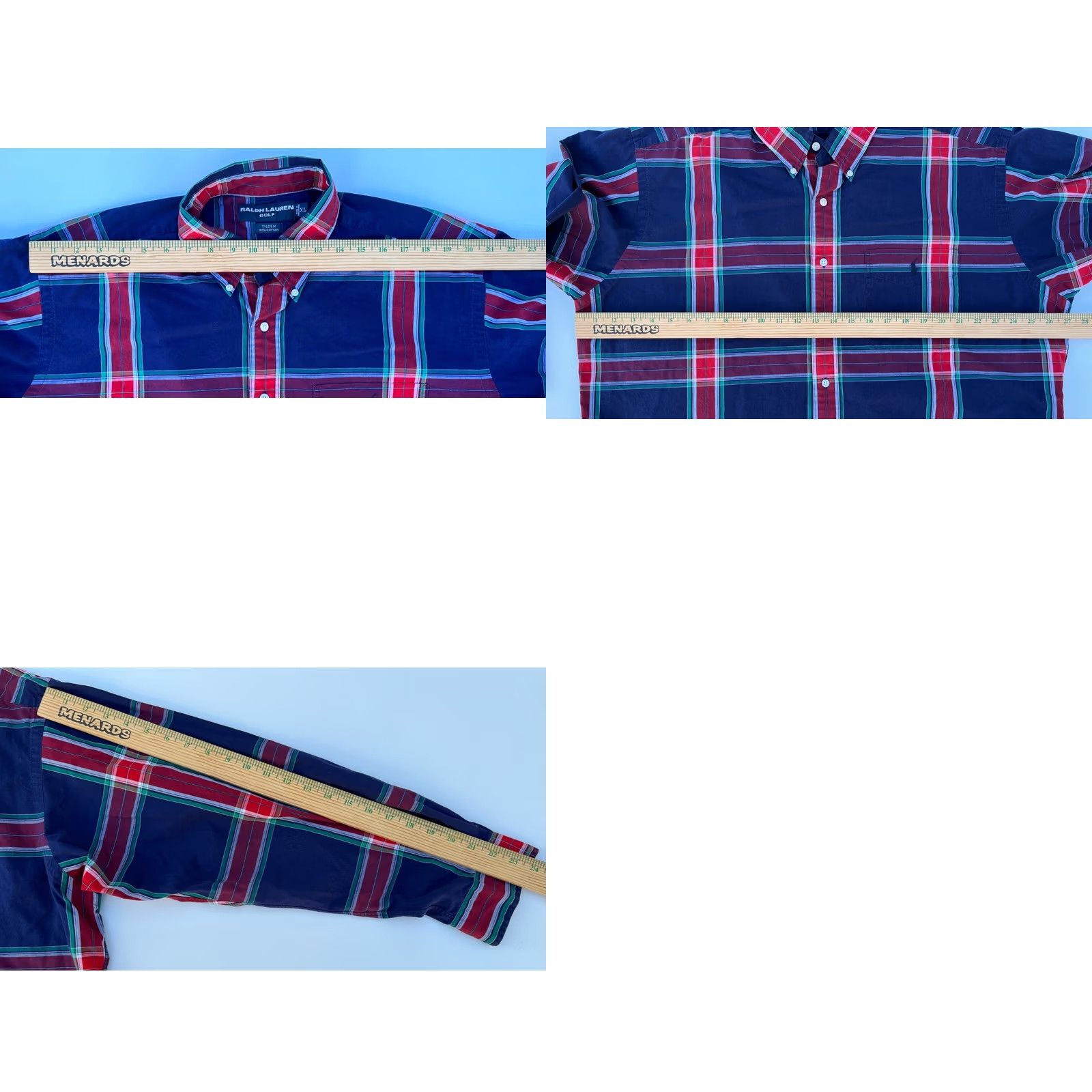 Ralph Lauren VINTAGE Ralph Lauren Golf Shirt XL Men’s Plaid Long Sleeve Button-Down Tilden Size US XL / EU 56 / 4 - 8 Thumbnail