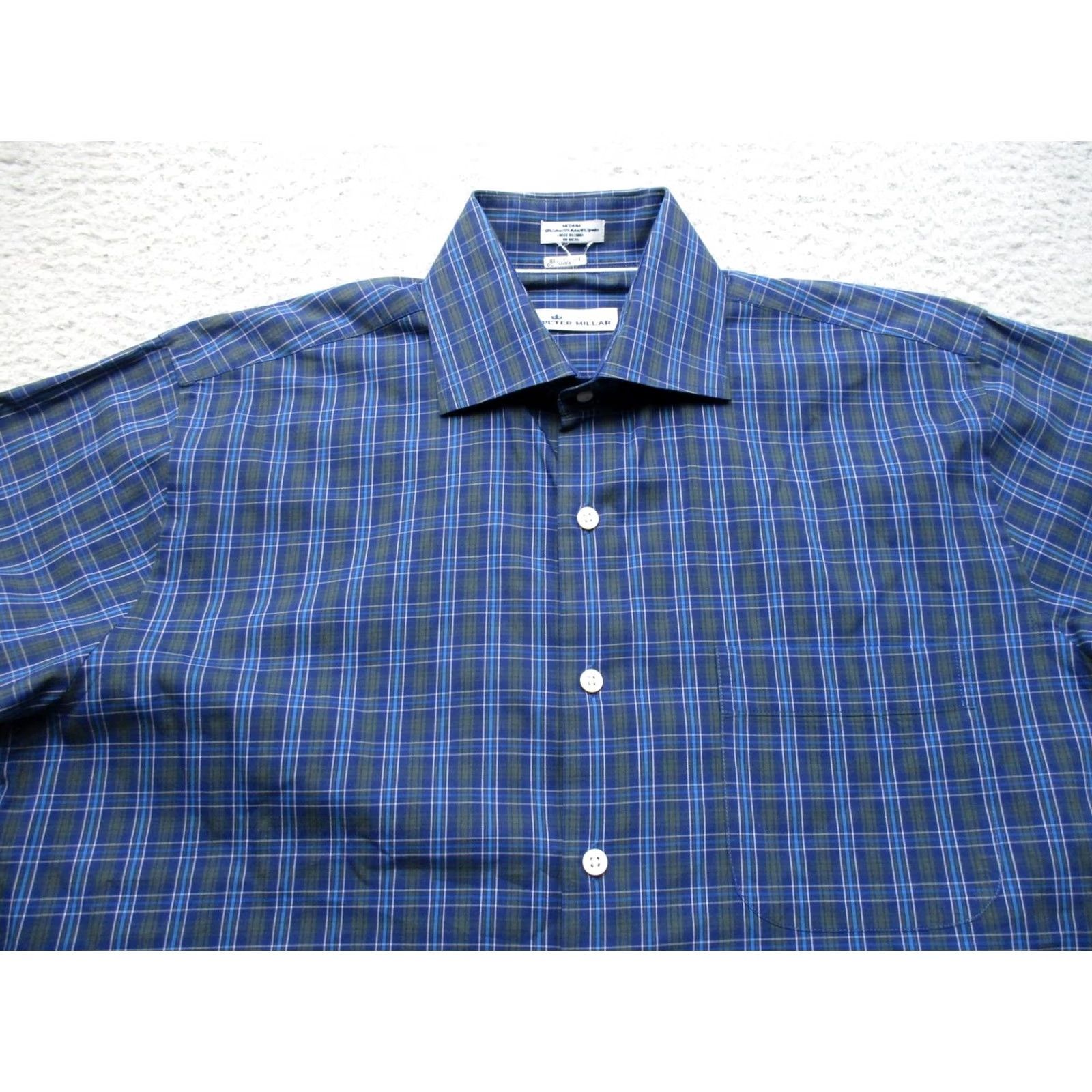Peter Millar Peter Millar Shirt Mens Medium Blue Plaid Long Sleeve Stretch Button Up Casual Size US M / EU 48-50 / 2 - 2 Thumbnail