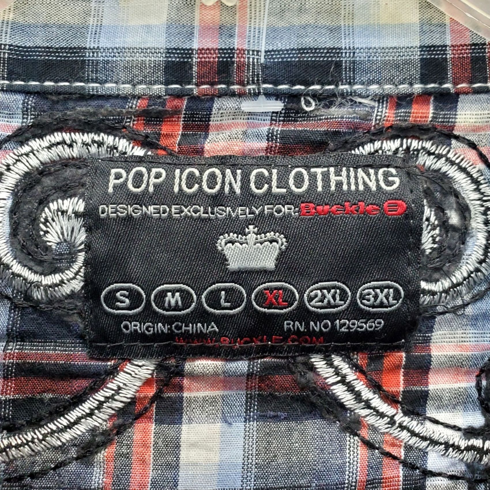 Vintage Pop Icon Western Rodeo Shirt Mens XL Multi Plaid Embroidered Pearl Snap Long Sleeve Size US XL / EU 56 / 4 - 5 Thumbnail