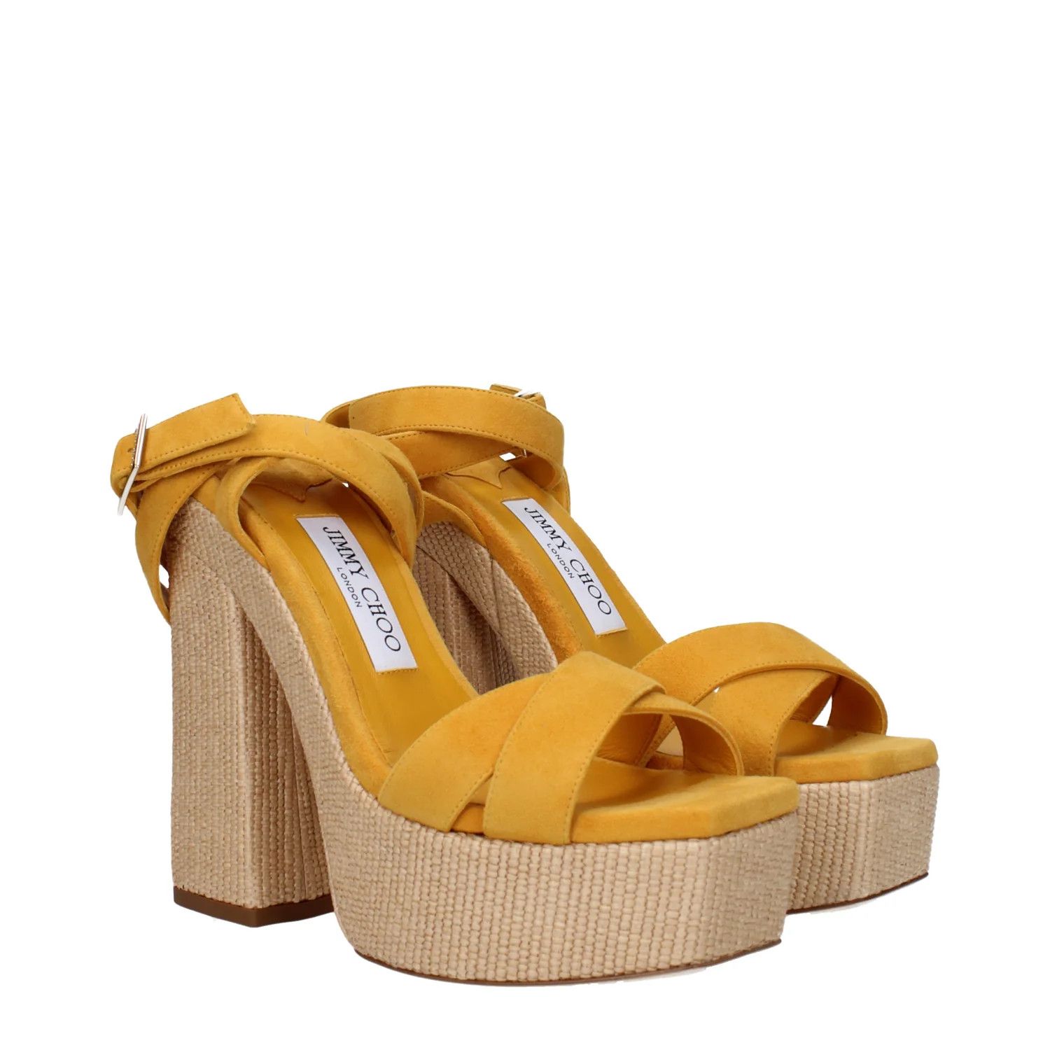 Jimmy Choo ob1o1e1124 Suede Sandals in Yellow Size US 9 / IT 39 - 2 Thumbnail