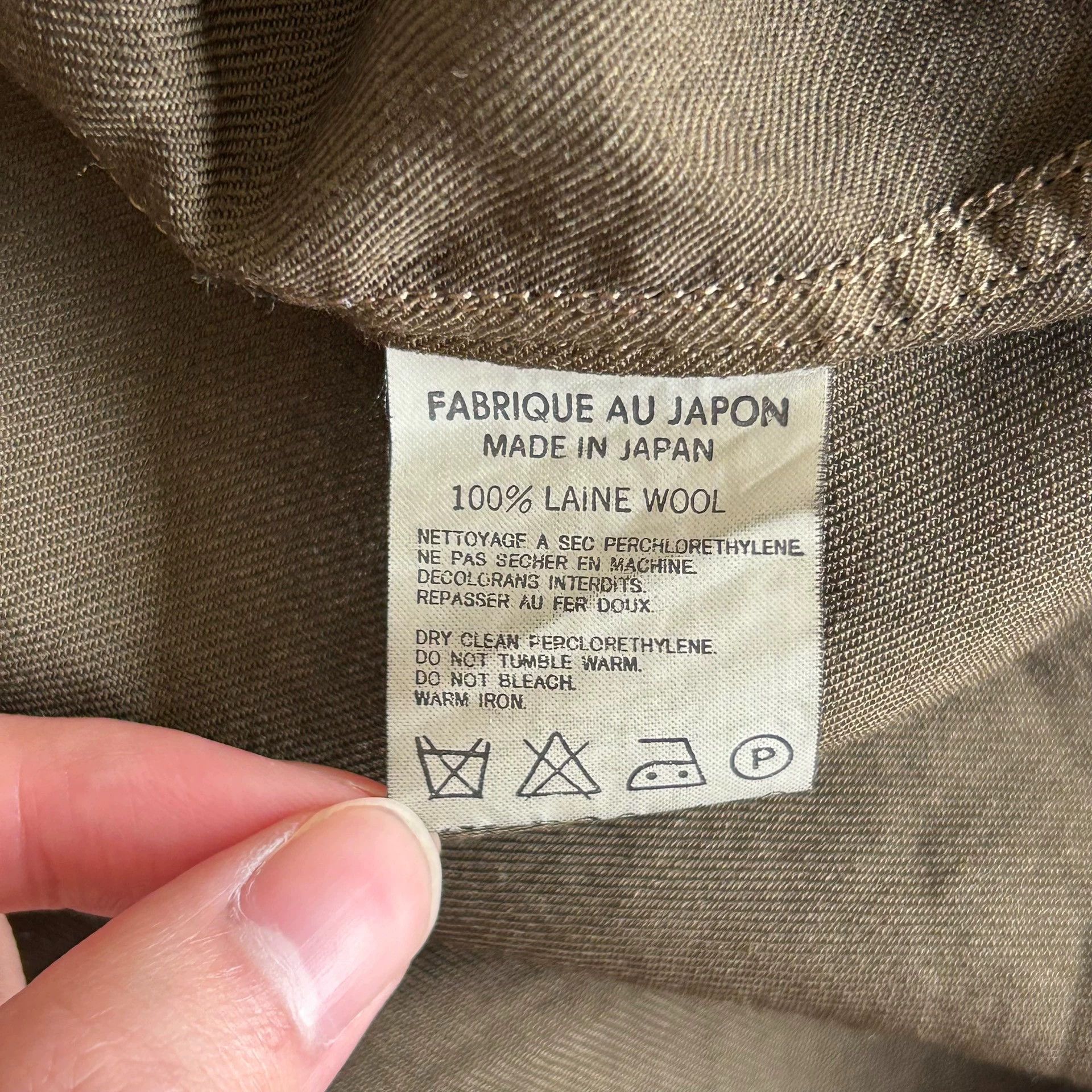 Yohji Yamamoto Yohji Yamamoto 90s Y's for men Olive Wool Shirt Size US M / EU 48-50 / 2 - 6 Thumbnail